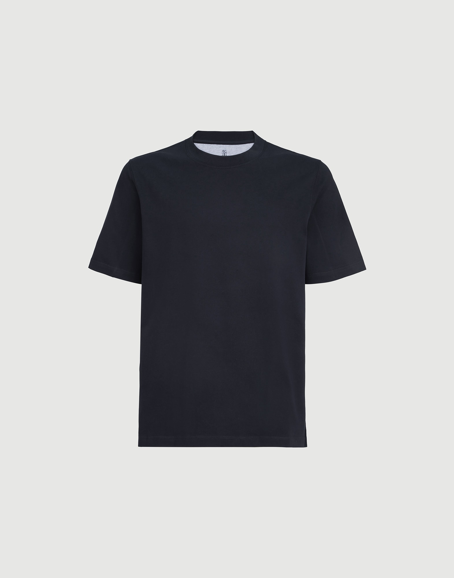 Cotton jersey V-neck T-shirt for Man in Medium Grey | Brunello