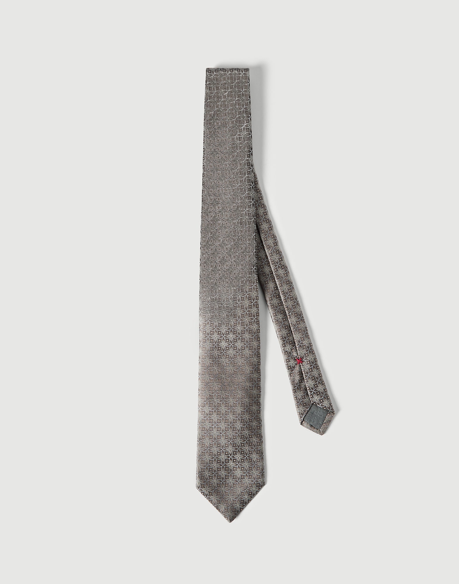 Silk tie with pattern Grey Man - Brunello Cucinelli