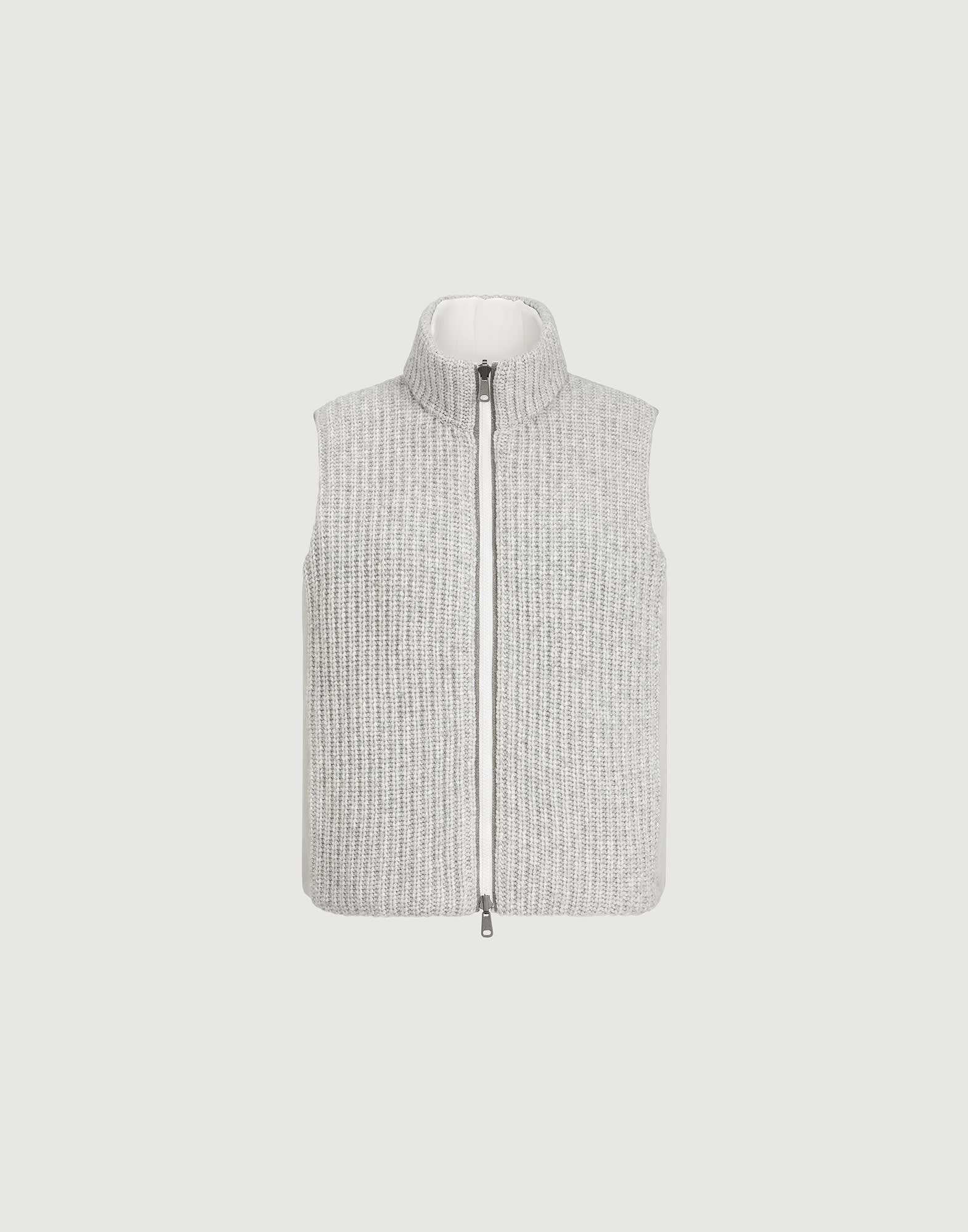 Reversible sleeveless down jacket for Woman in Light Grey