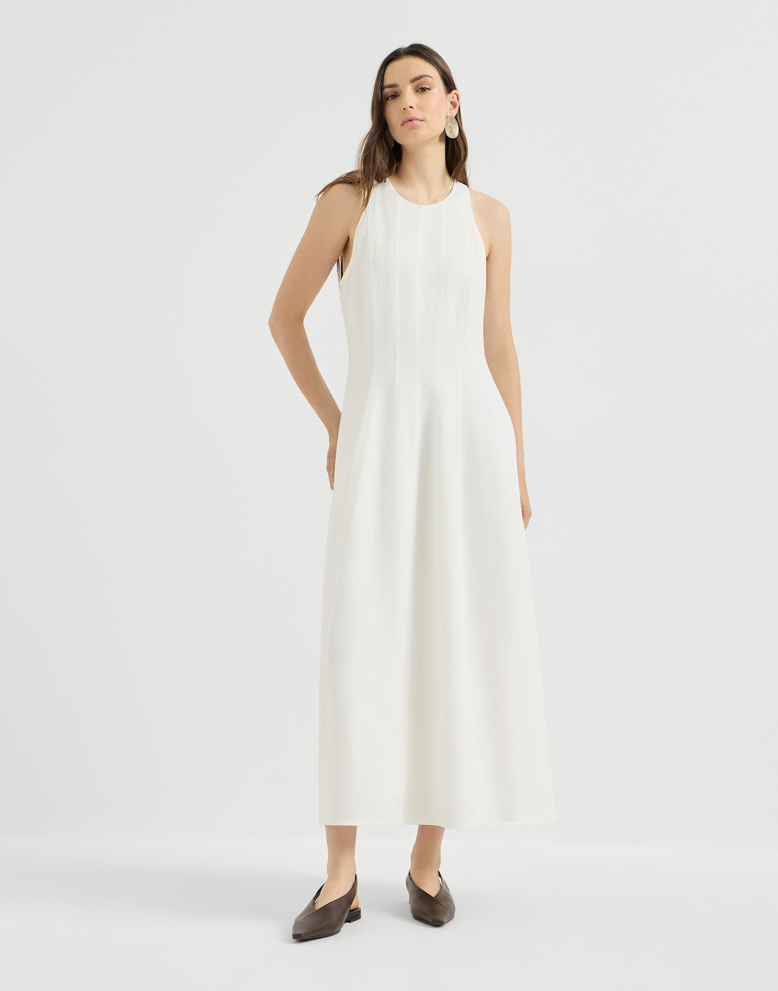 brunello cucinelli linen dress Fluid dress for Woman in Bordeaux