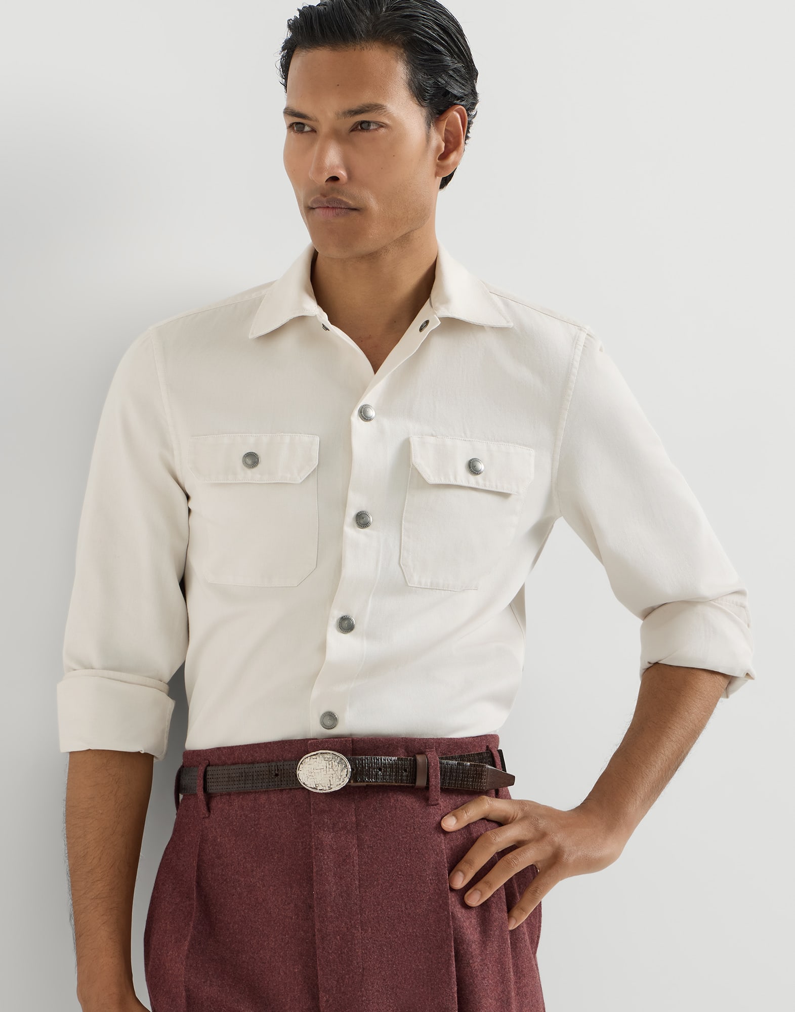 Cotton gabardine overshirt White Man - Brunello Cucinelli