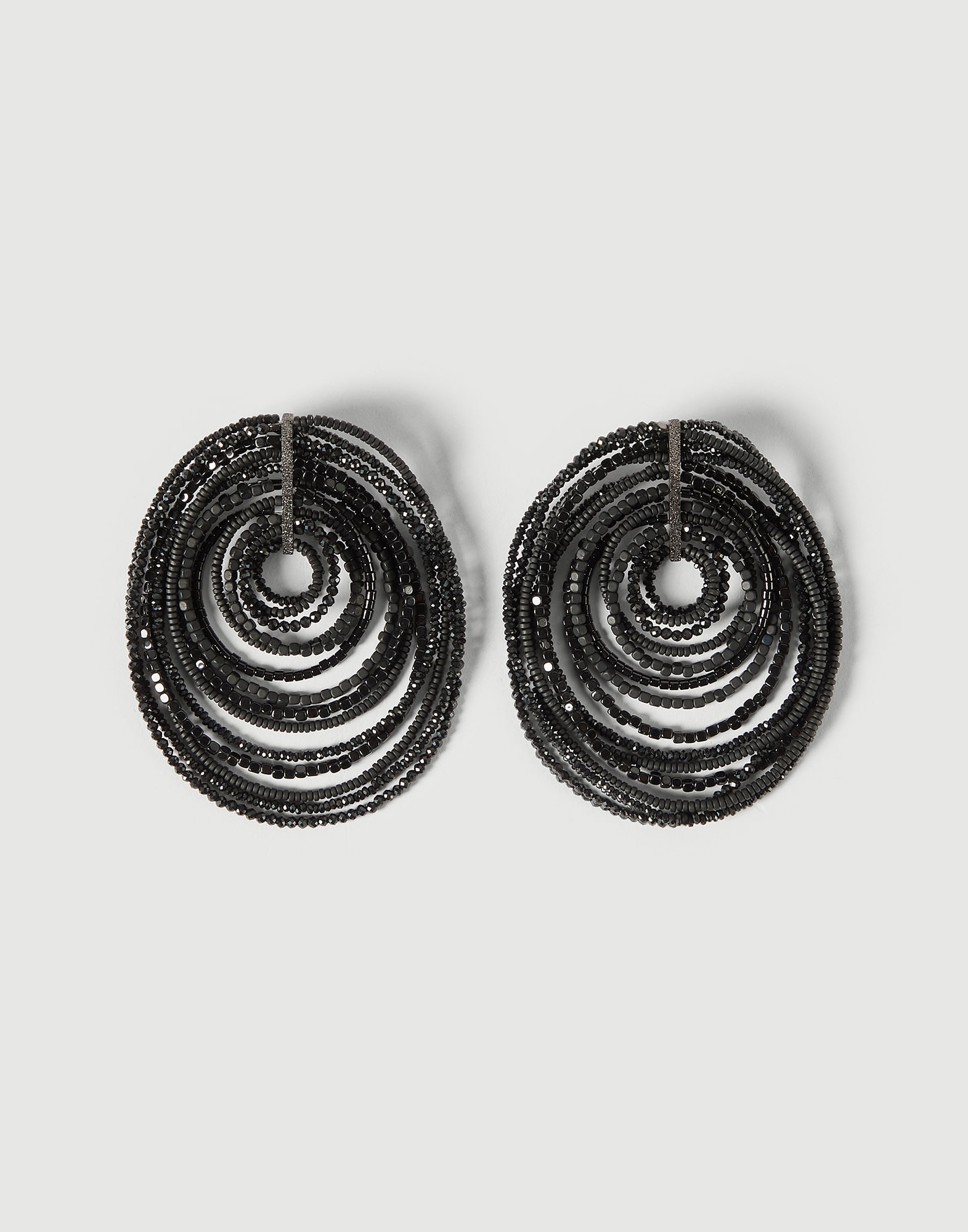 Boucles d&rsquo;oreille en h&eacute;matite et argent Noir Femme - Brunello Cucinelli