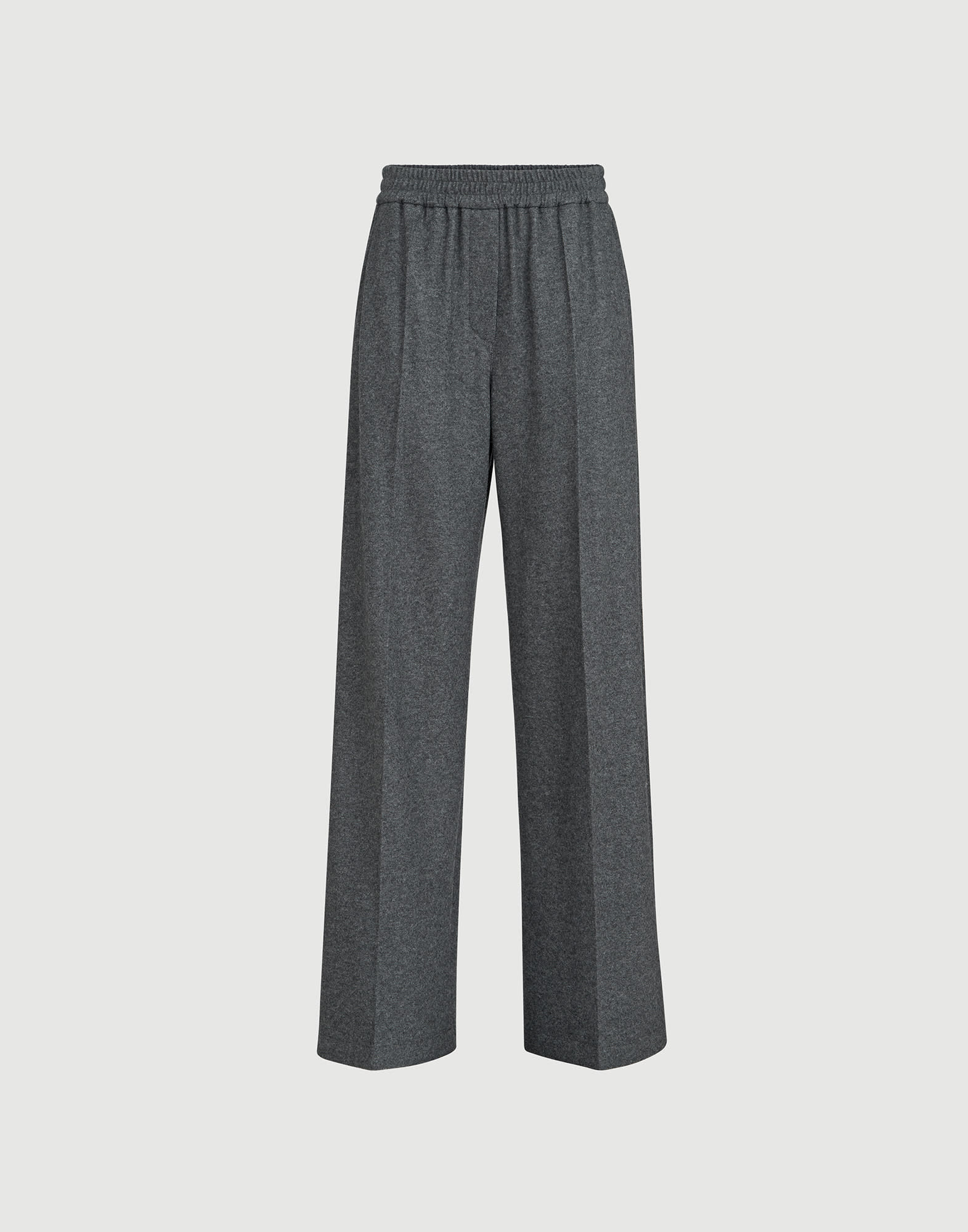 Pleated Wide Track trousers for Woman in Anthracite | Brunello