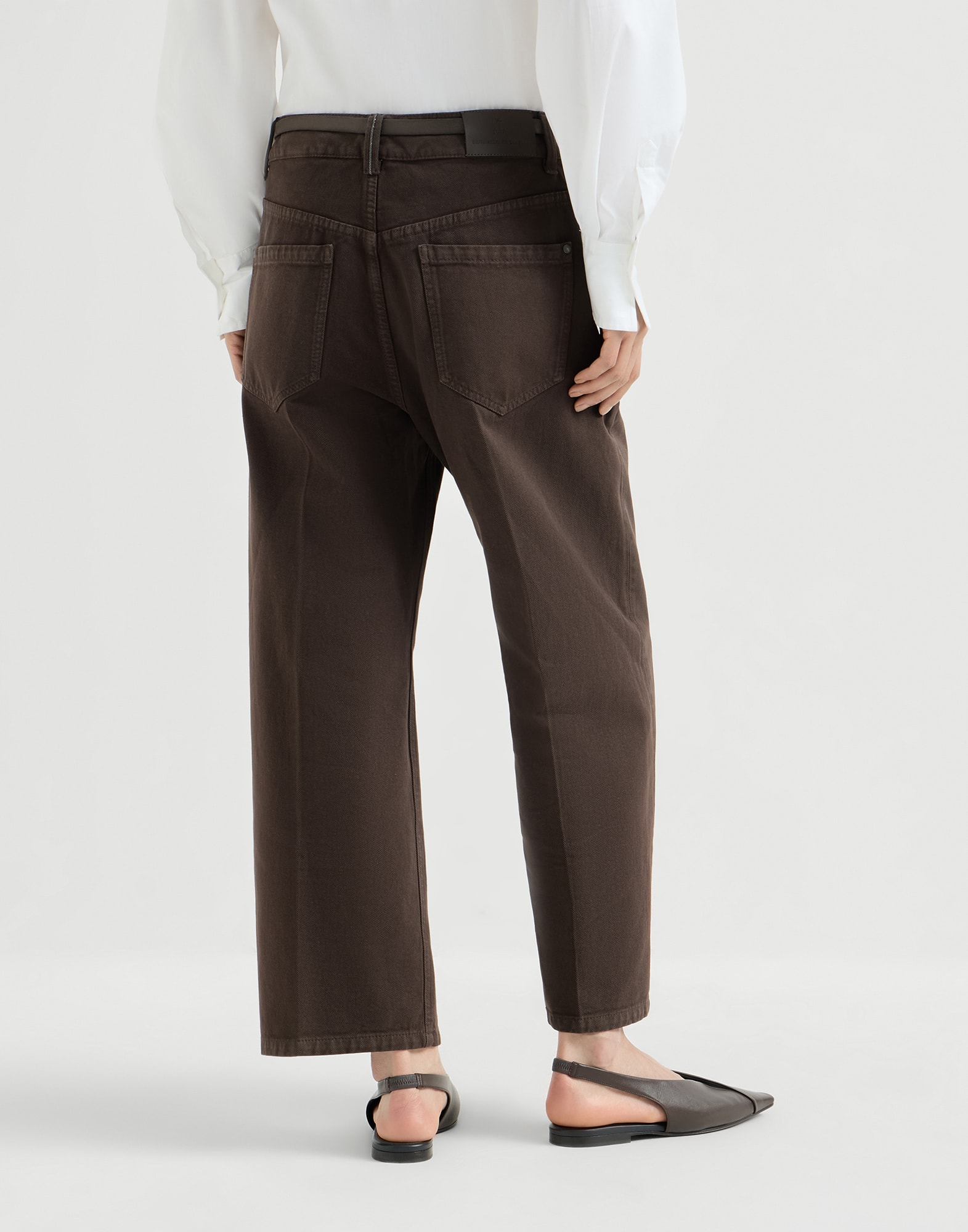 Contemporary Square trousers for Woman in Pine Cone Brown