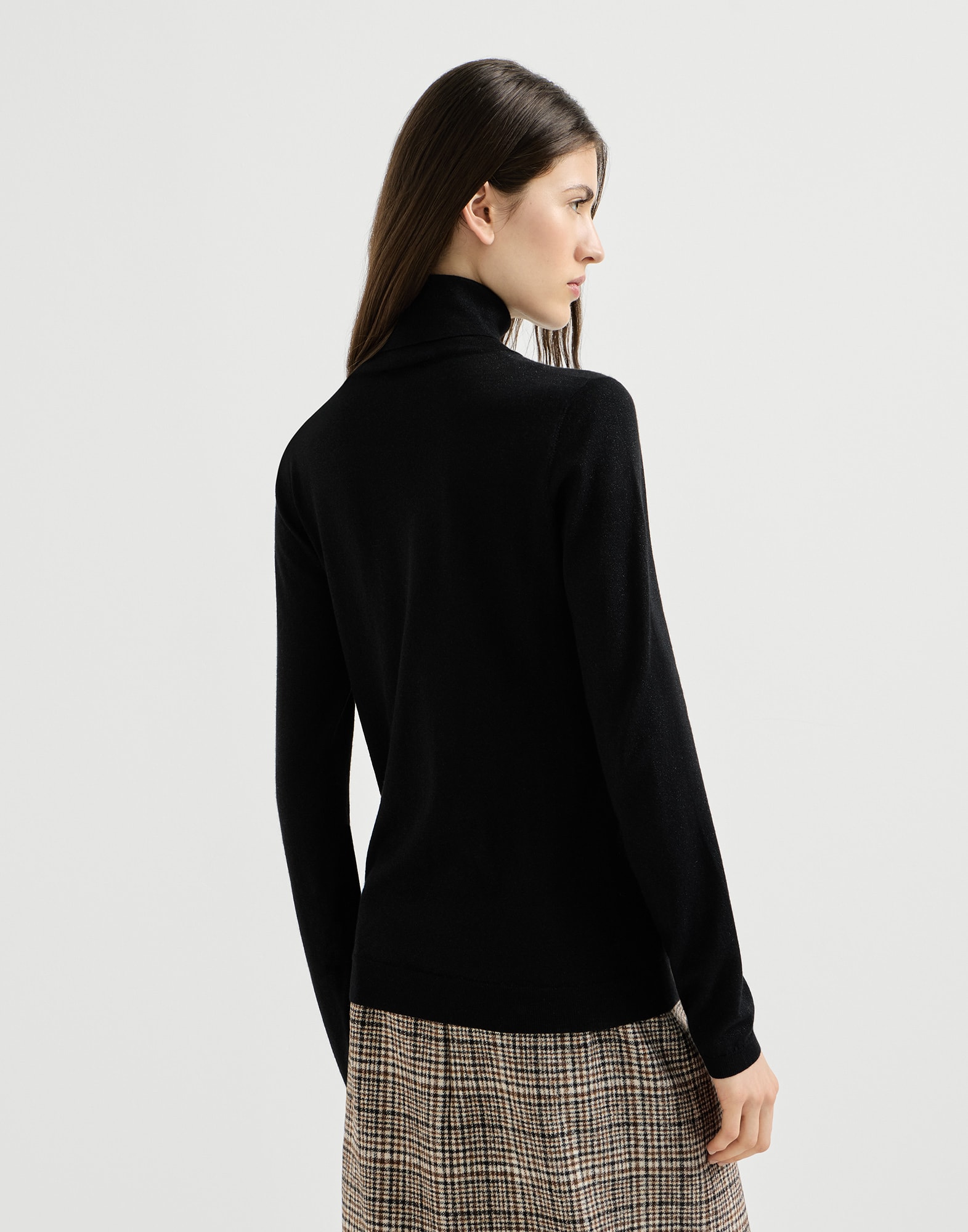 Cashmere and silk turtleneck sweater for Woman in Beige | Brunello