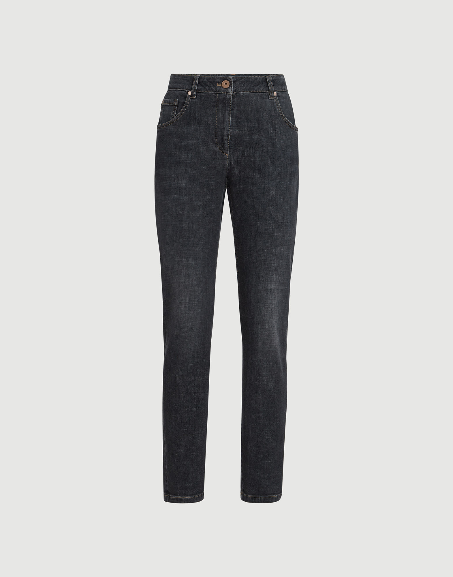 Slim fit five-pocket trousers for Woman in Dark Grey | Brunello