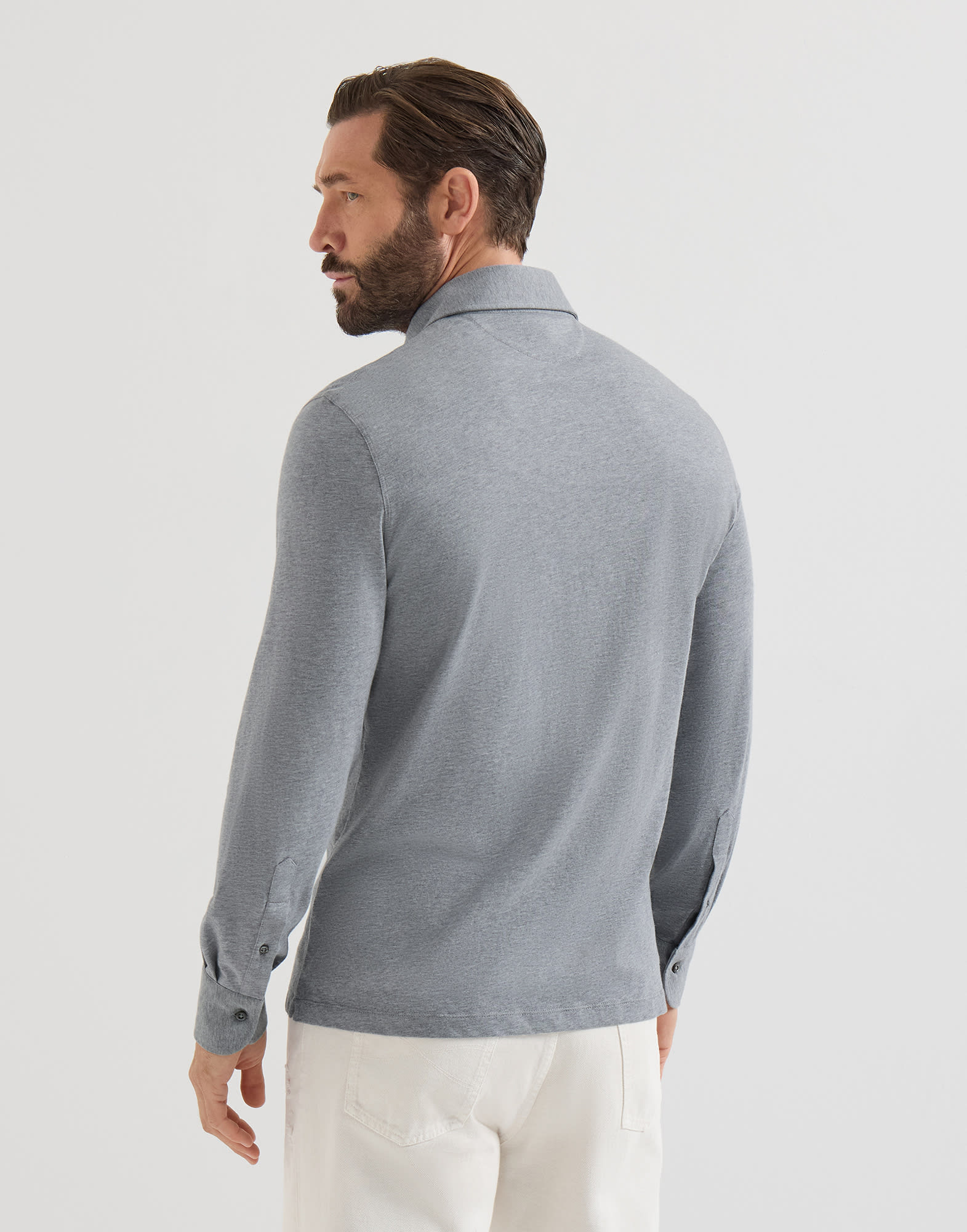 メンズ 向け ホワイト シャツカラー付き ポロシャツ | Brunello Cucinelli