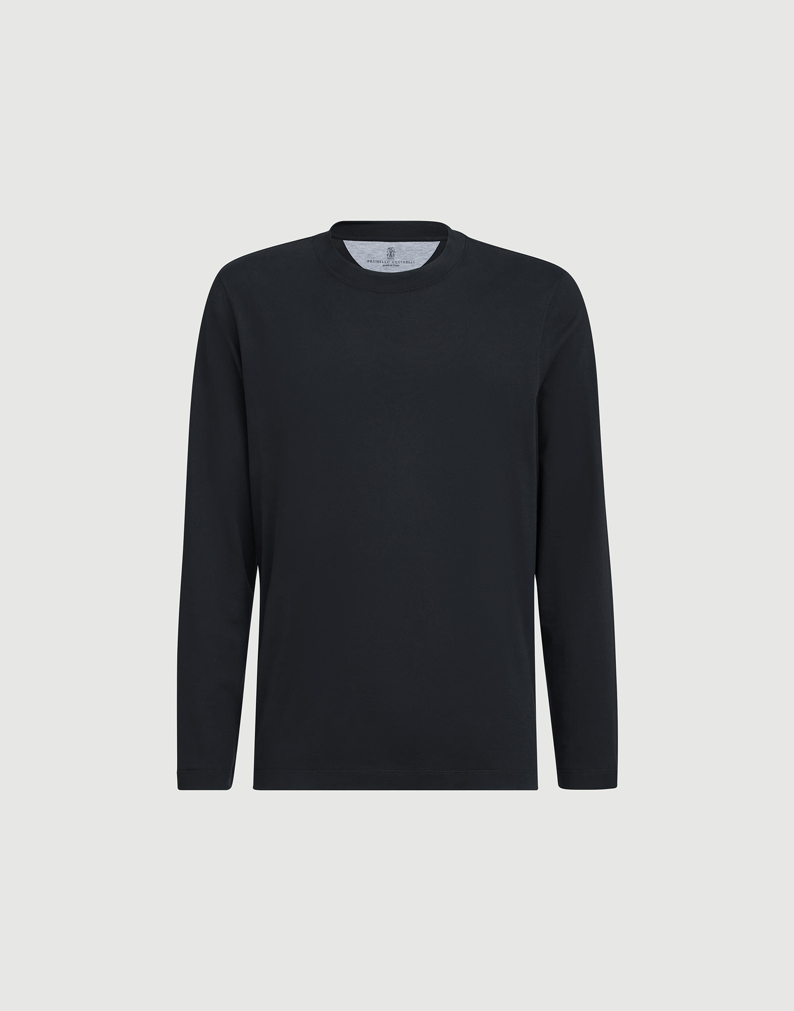 Crew-neck T-shirt for Man in Black | Brunello Cucinelli