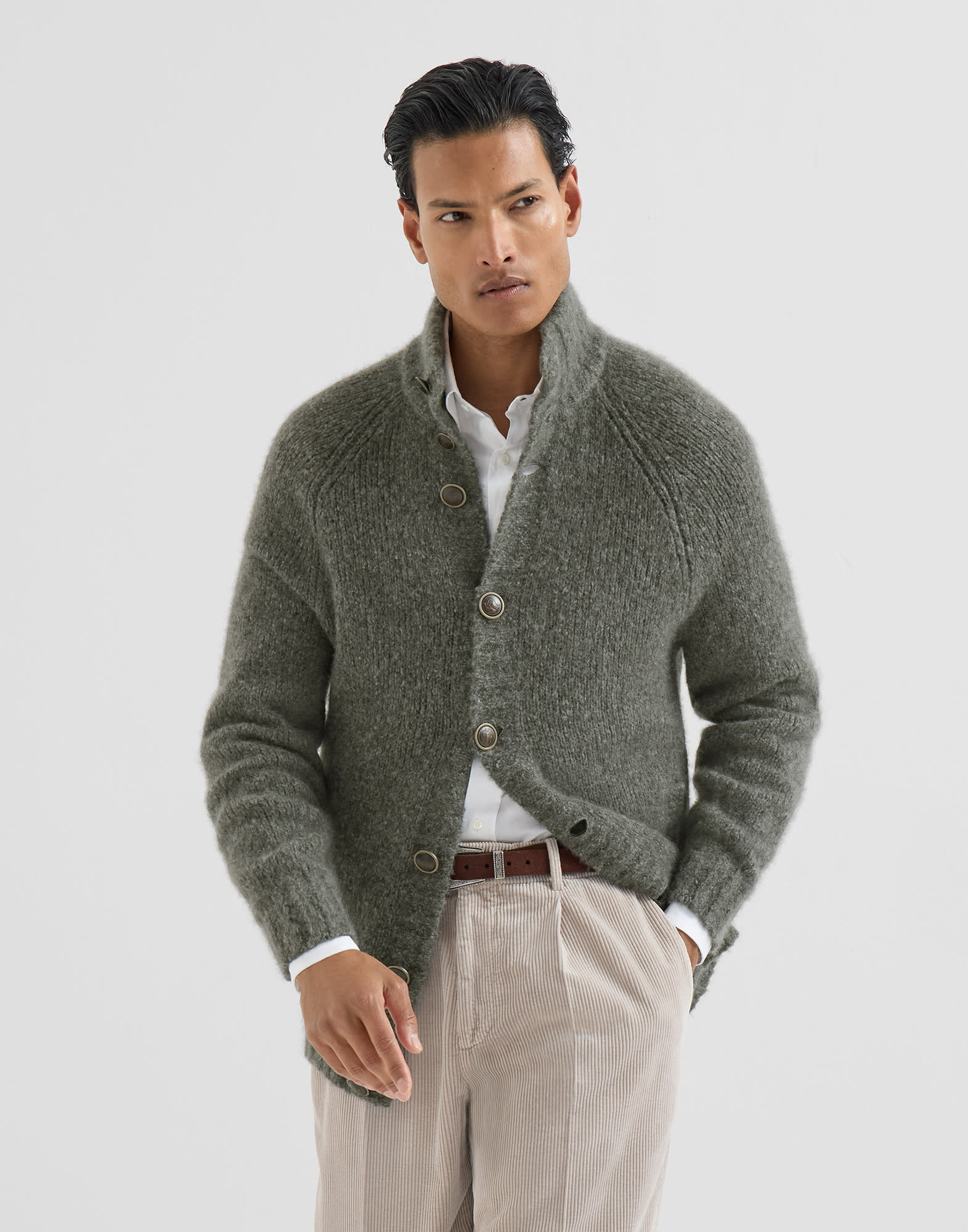 Button-front Cardigan - Front view - View Full Screen