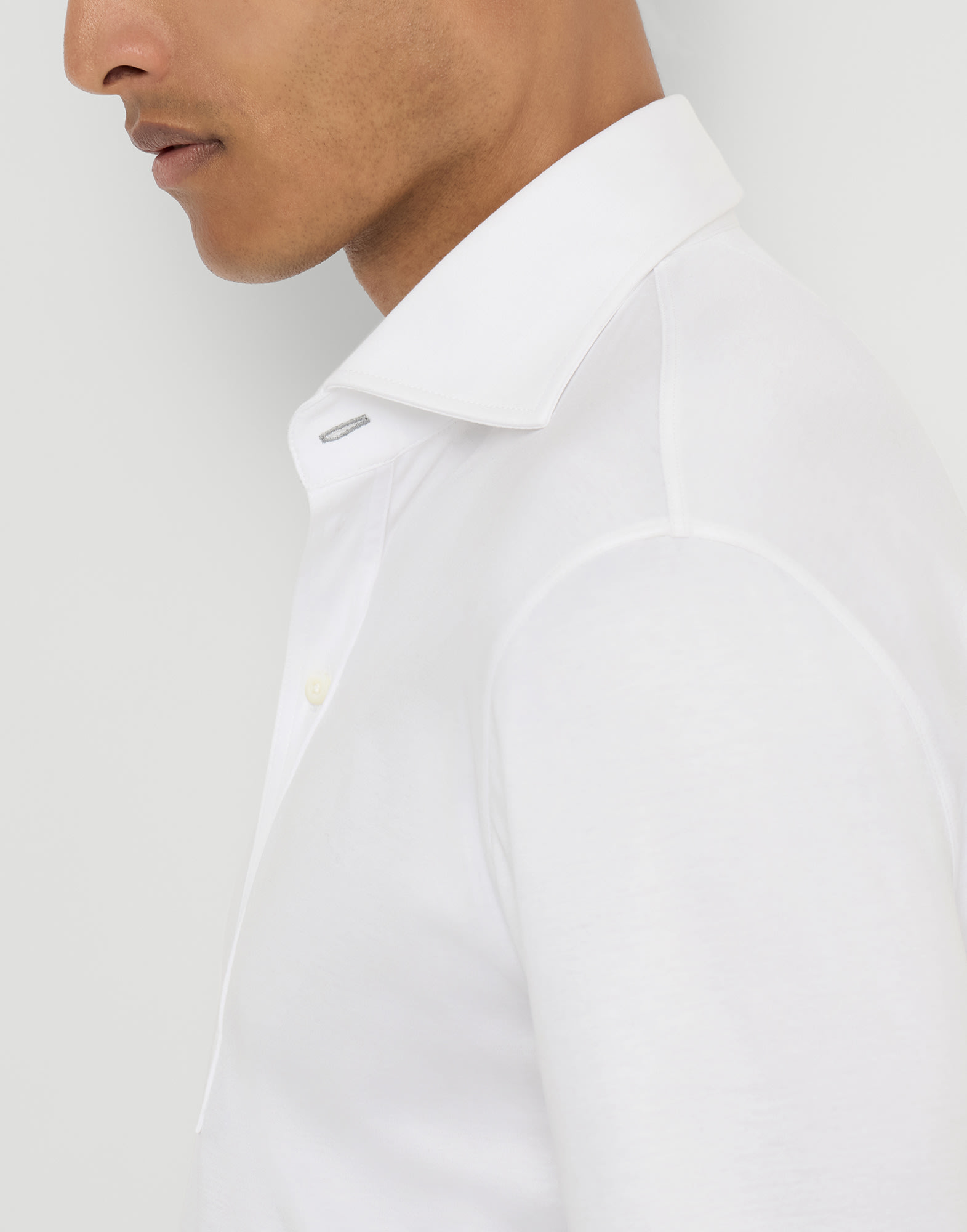 メンズ 向け ホワイト シャツカラー付き ポロシャツ | Brunello Cucinelli