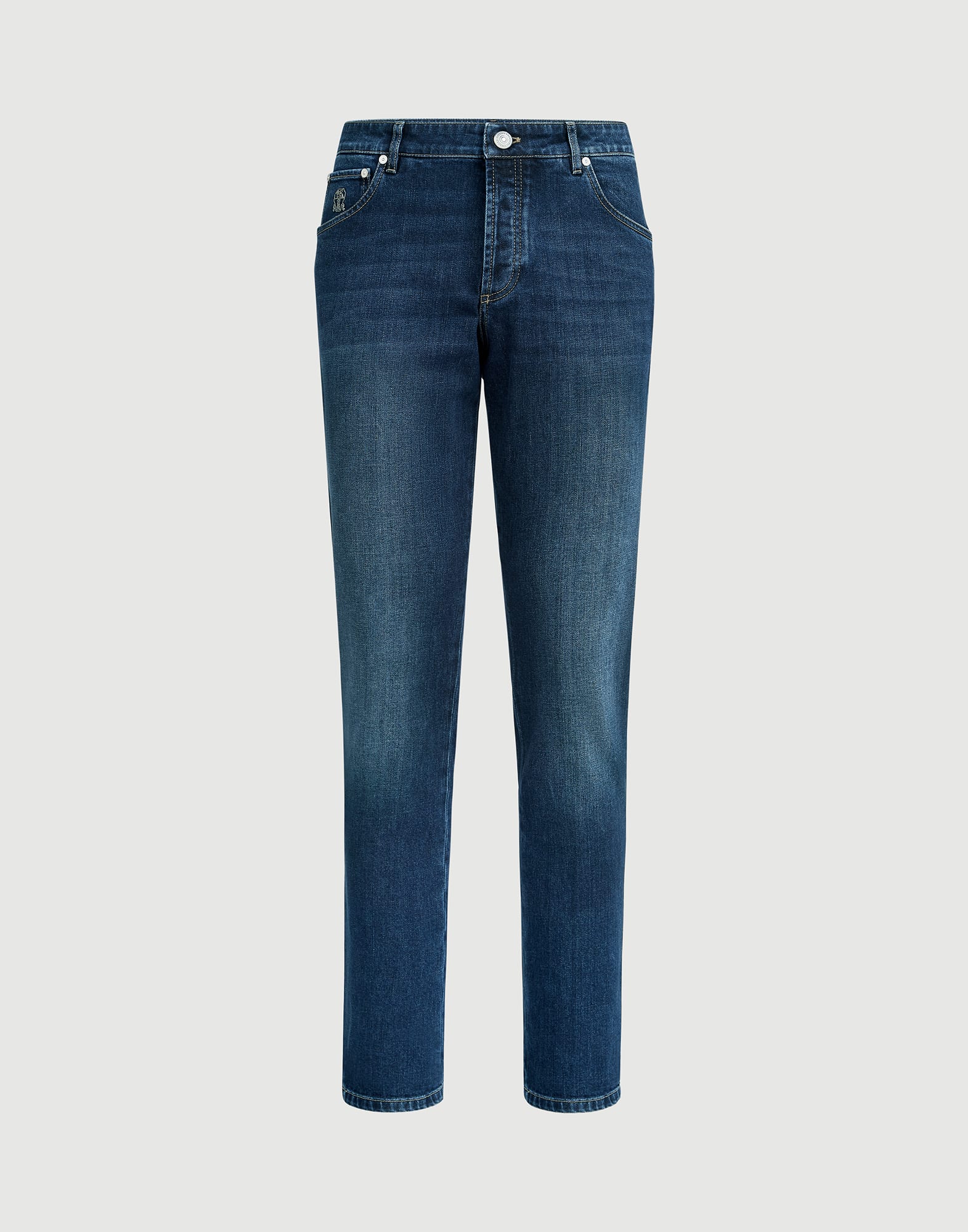 Comfort denim five-pocket trousers for Man in Dark Denim