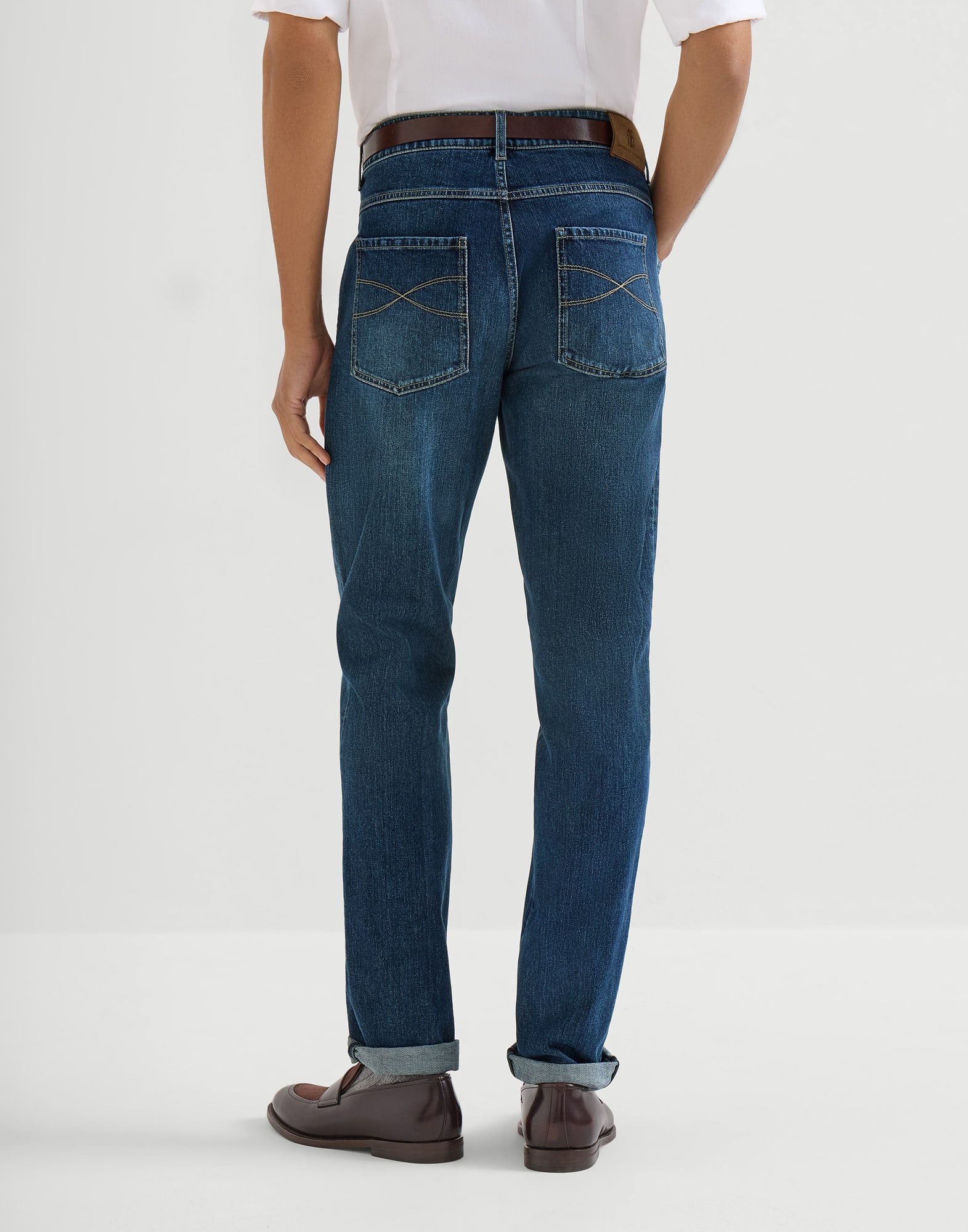 Comfort denim five-pocket trousers for Man in Light Denim