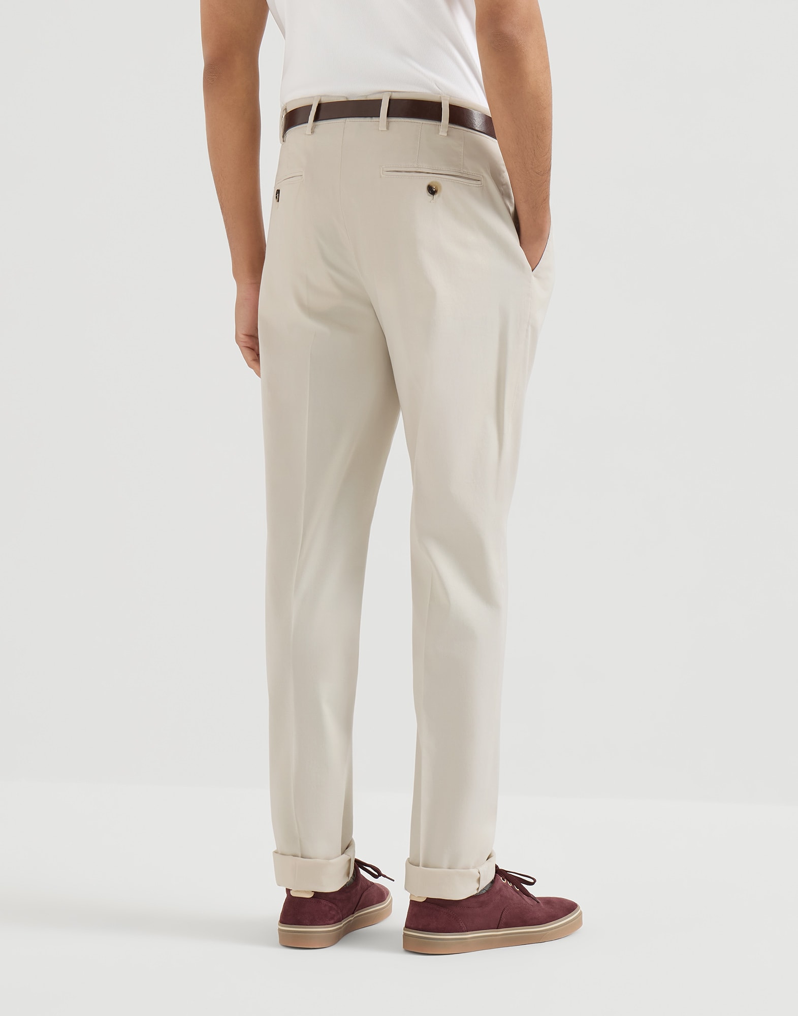 Comfort gabardine trousers for Man in Navy Blue | Brunello Cucinelli