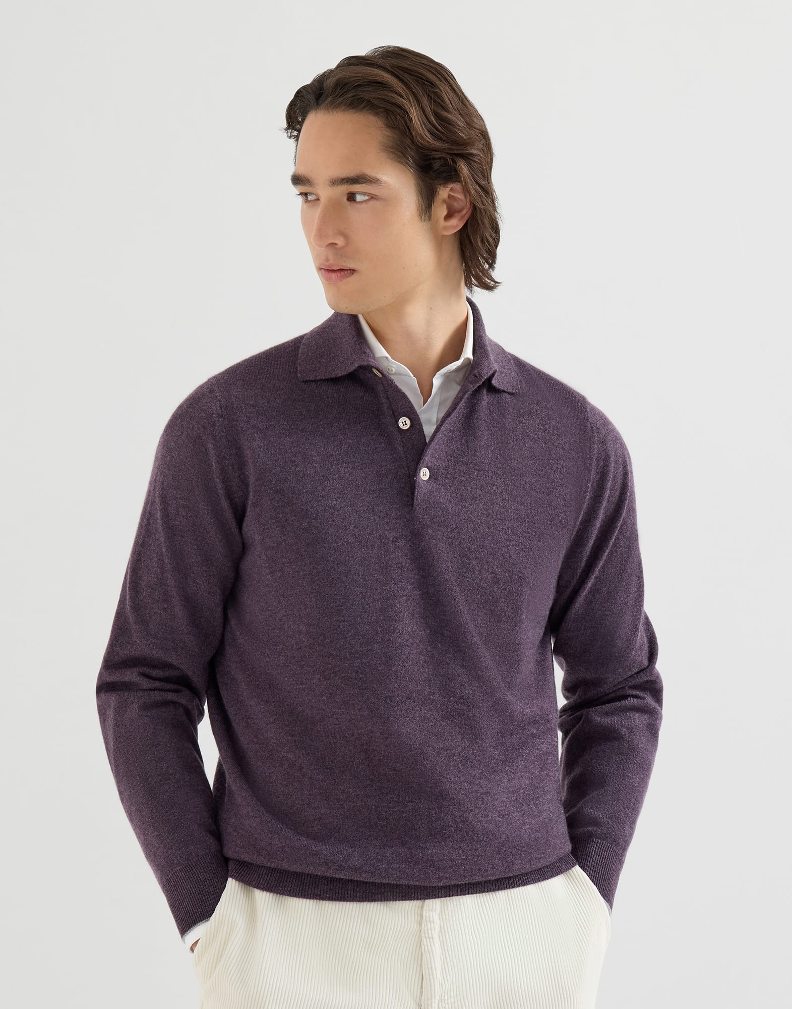 Polo-Style Sweater - Front view - View Full Screen