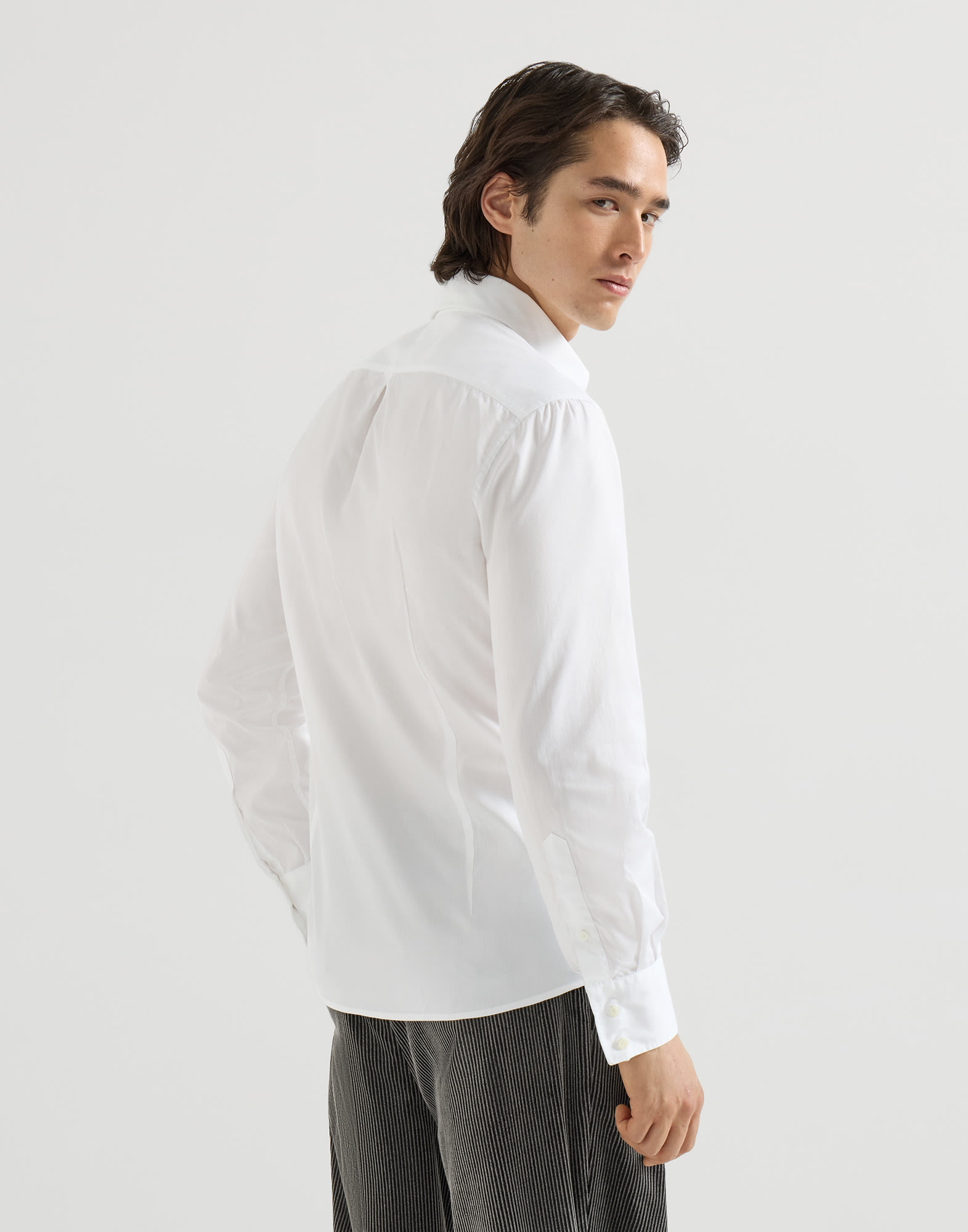 専用　BRUNELLO CUCINELLI ボタンダウンシャツ メンズ 向け ホワイト ボタンダウンカラー ツイルシャツ | Brunello