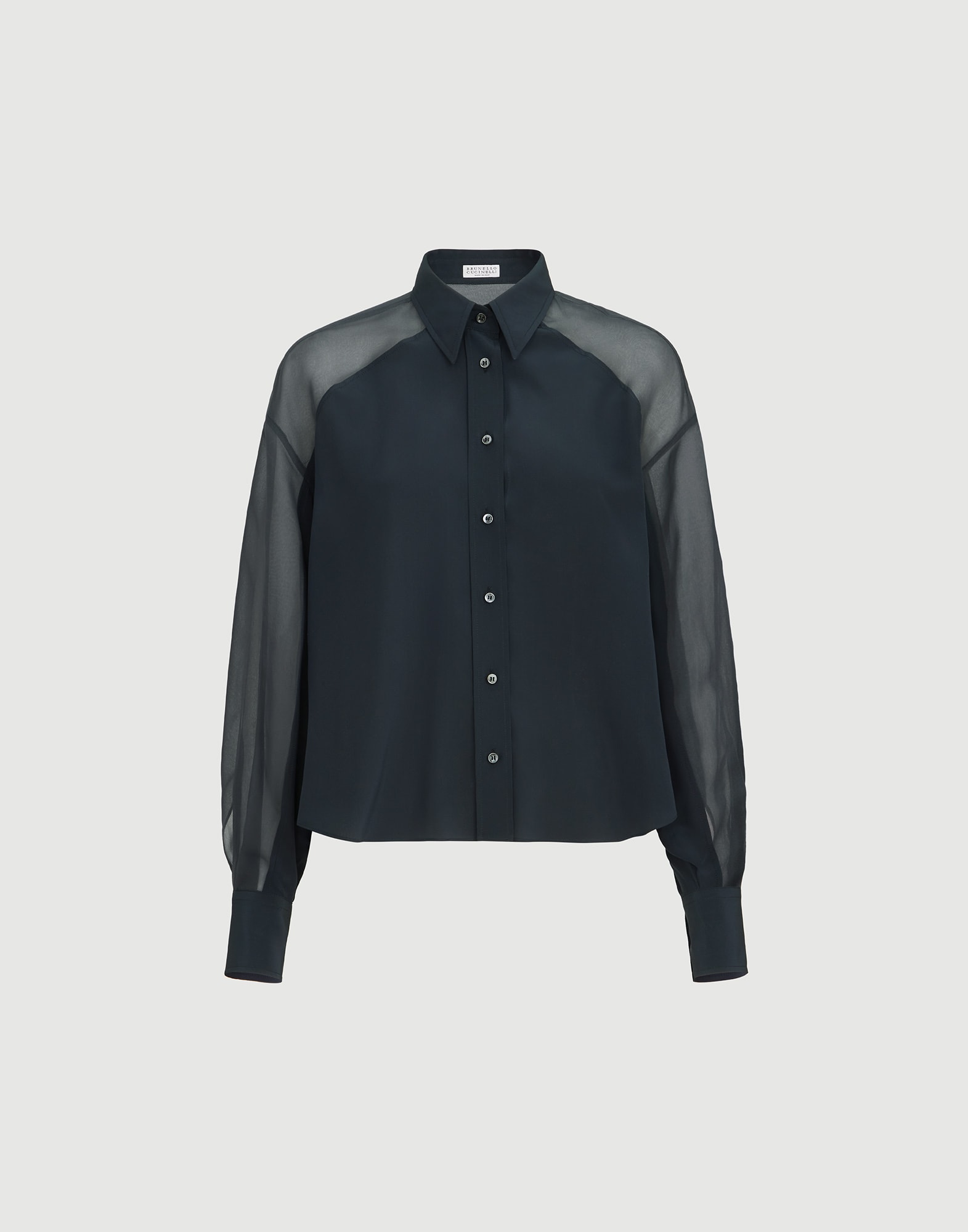 レディース 向け ブルー モニーレ付き パネルシャツ | Brunello Cucinelli