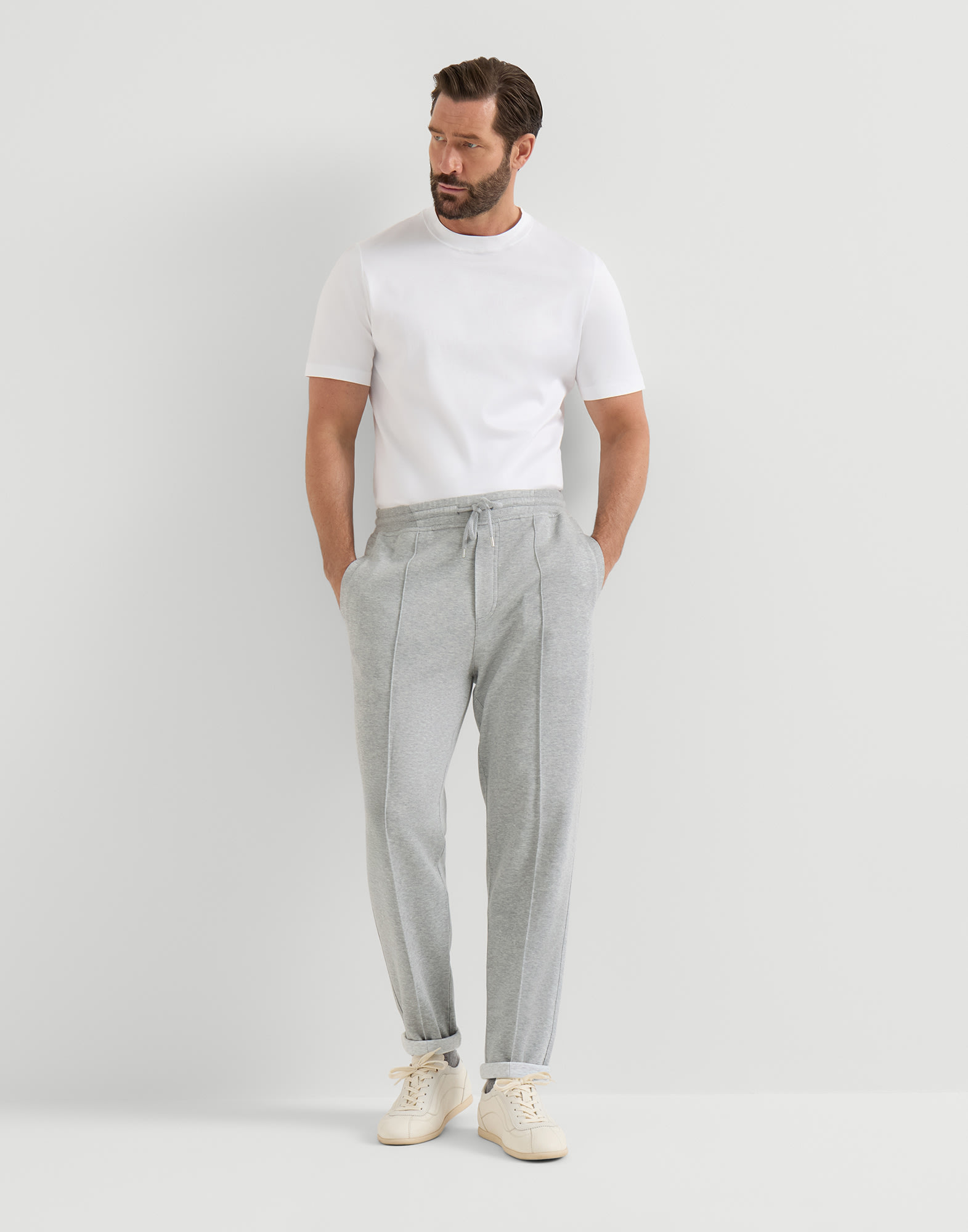 Double cloth trousers for Man in Cobalt | Brunello Cucinelli