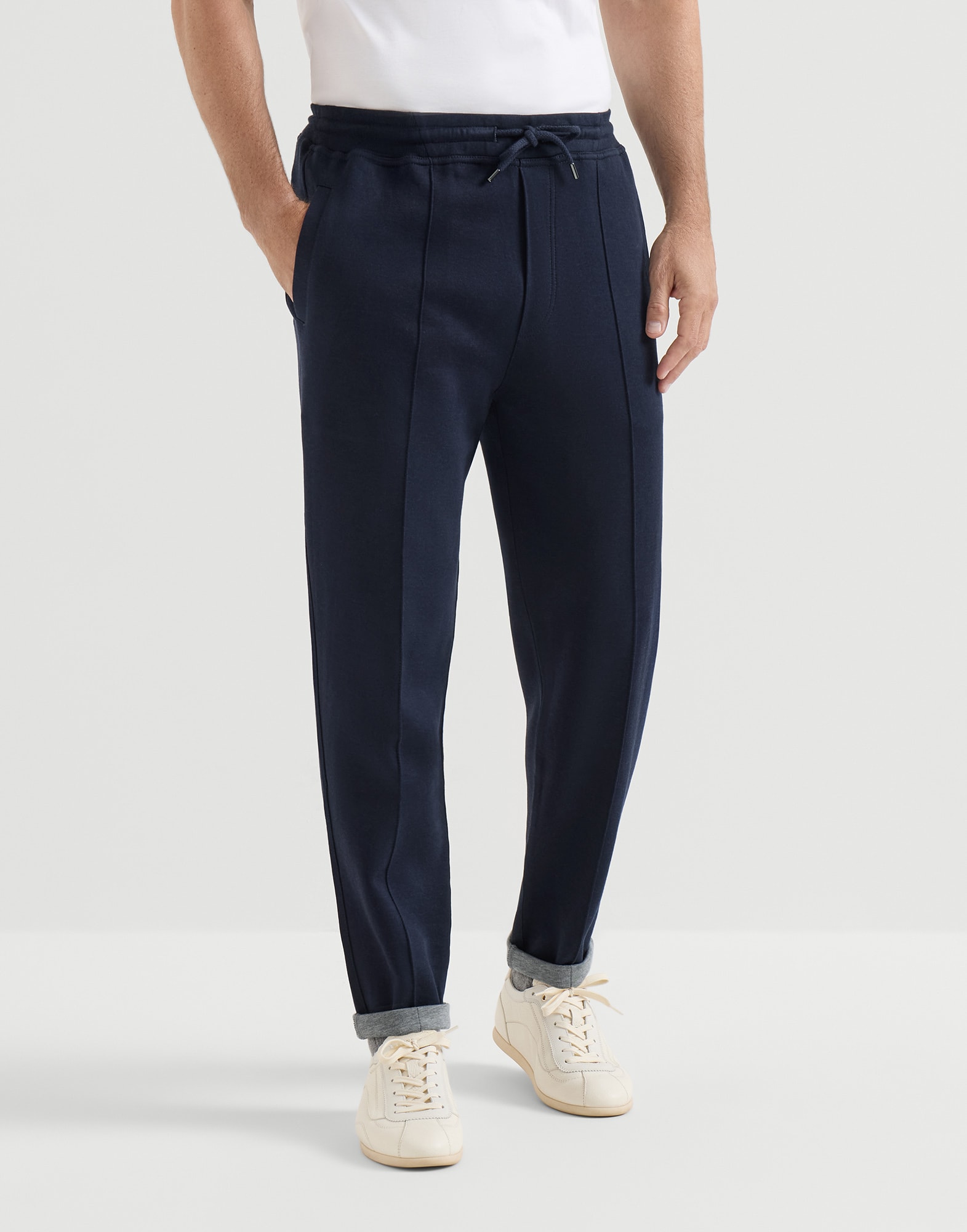 BRUNELLO CUCINELLI パンツ Double cloth trousers for Man in Cobalt | Brunello Cucinelli