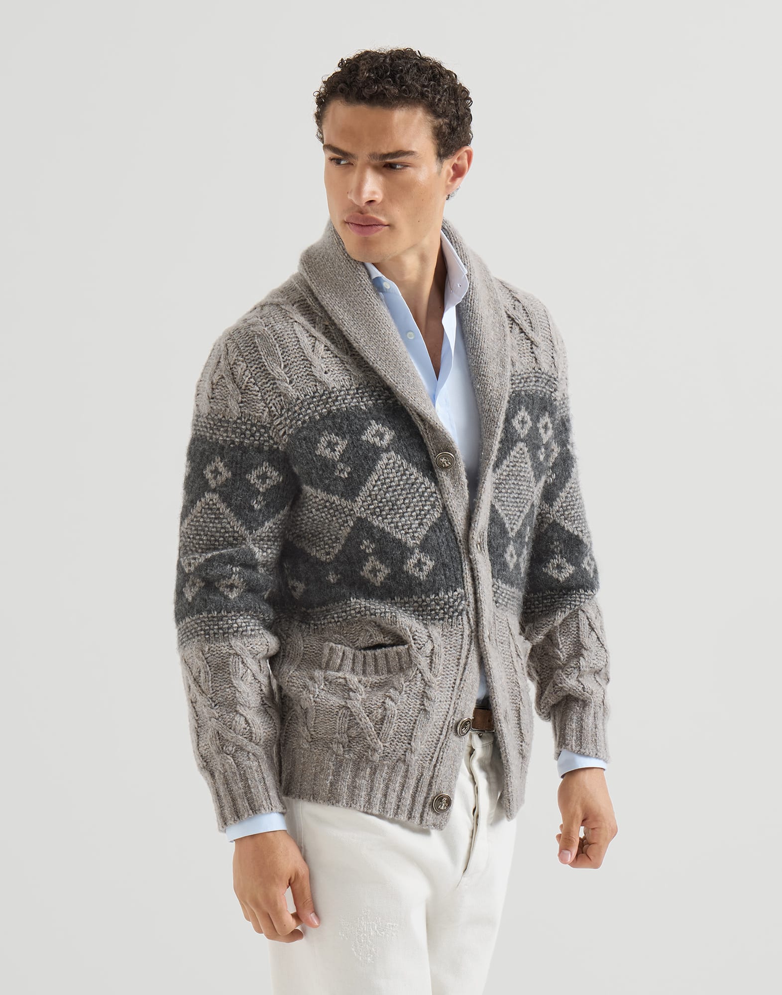 Button-front Cardigan - Front view - View Full Screen