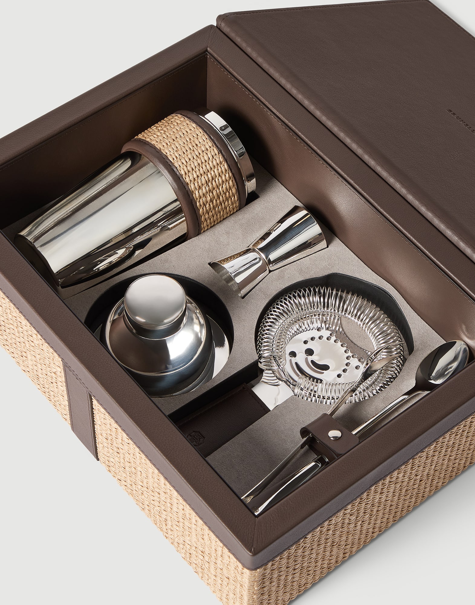 Raffia-effect cocktail set in Rope | Lifestyle | Brunello Cucinelli
