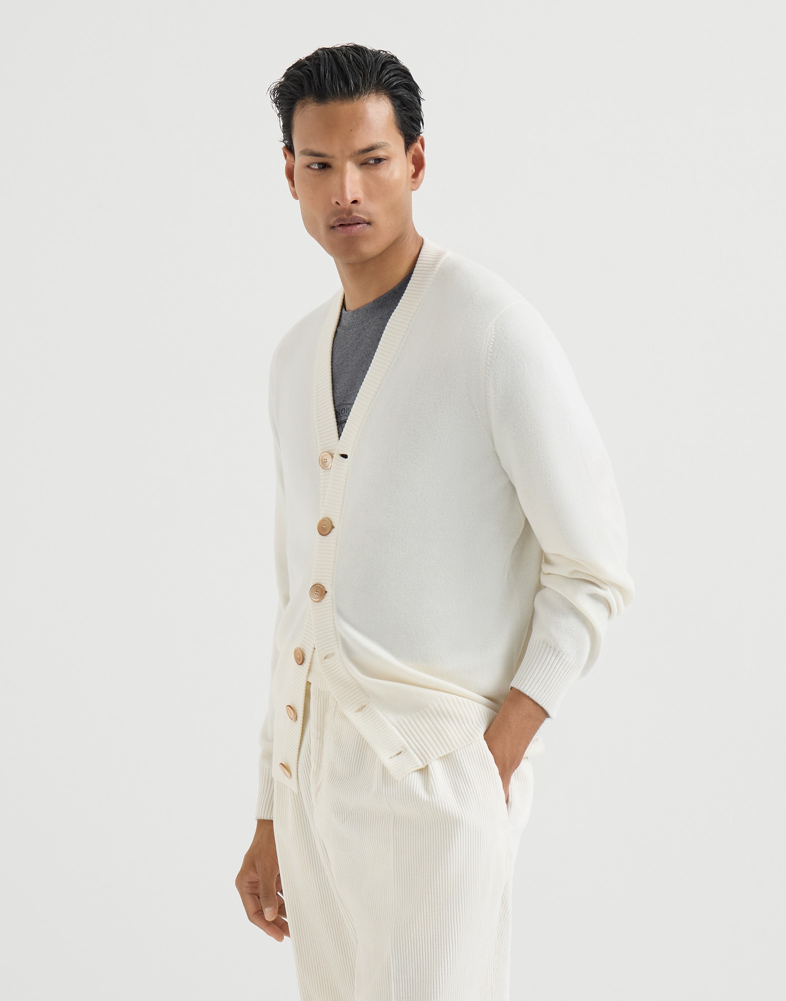 Cashmere cardigan for Man in Panama | Brunello Cucinelli