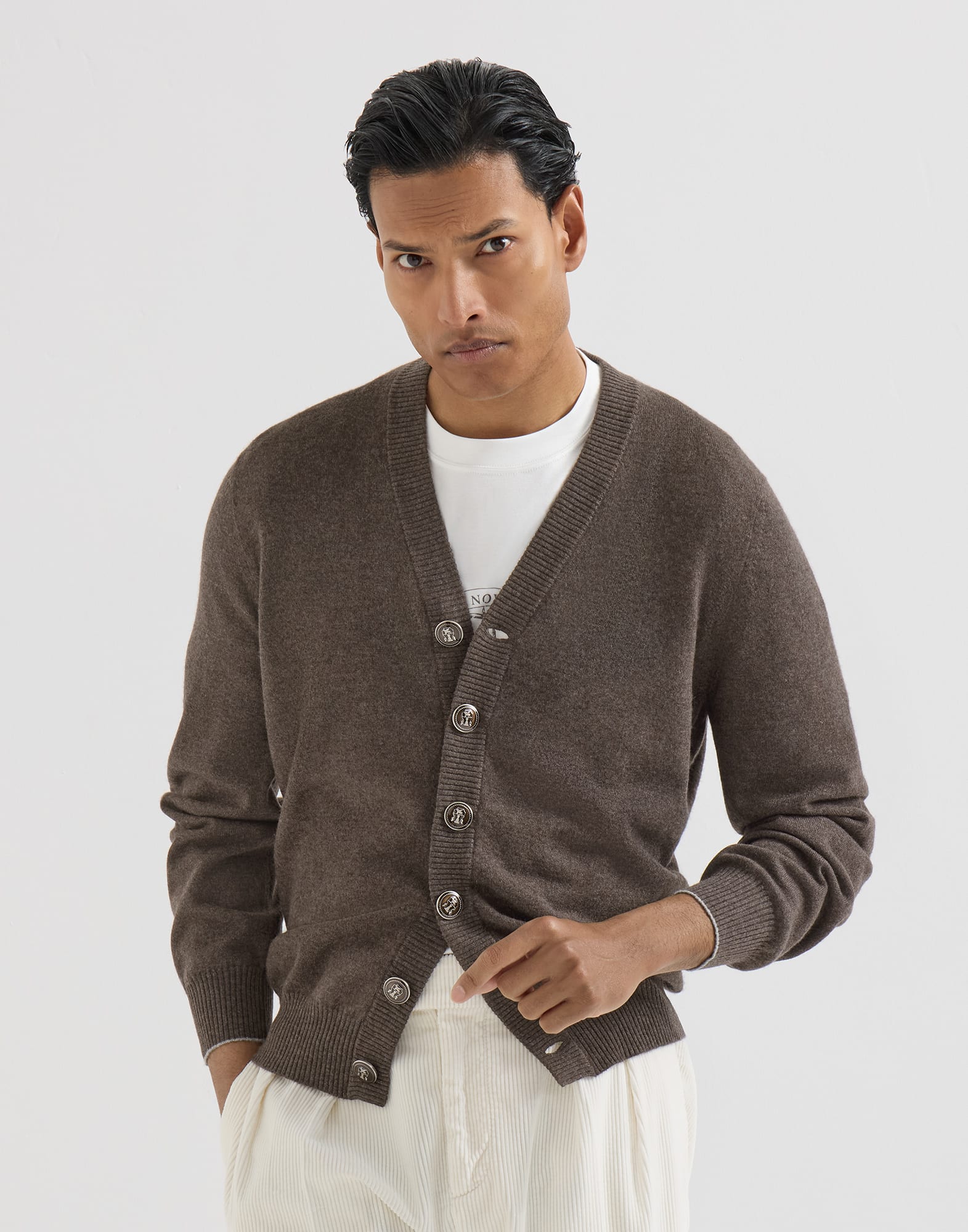 Button-front Cardigan - Front view - View Full Screen