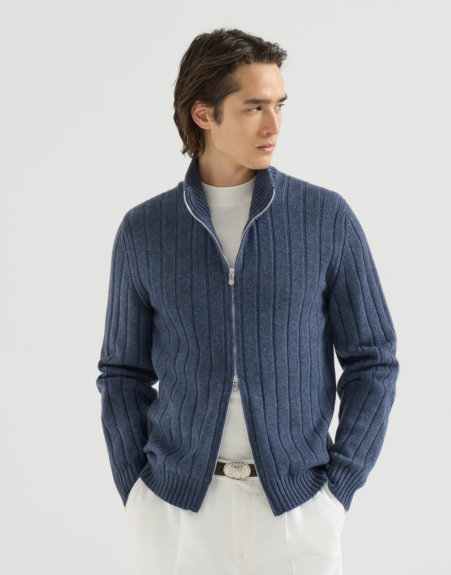 Zip-front Cardigan - Front view - View Full Screen