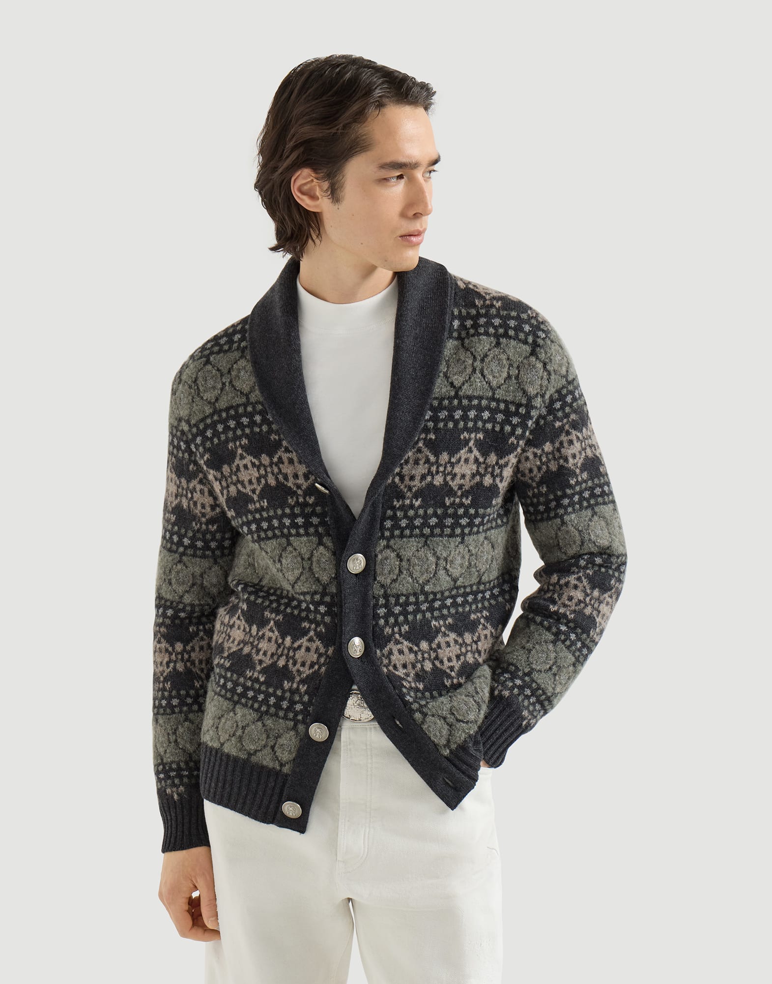Button-front Cardigan - Front view - View Full Screen