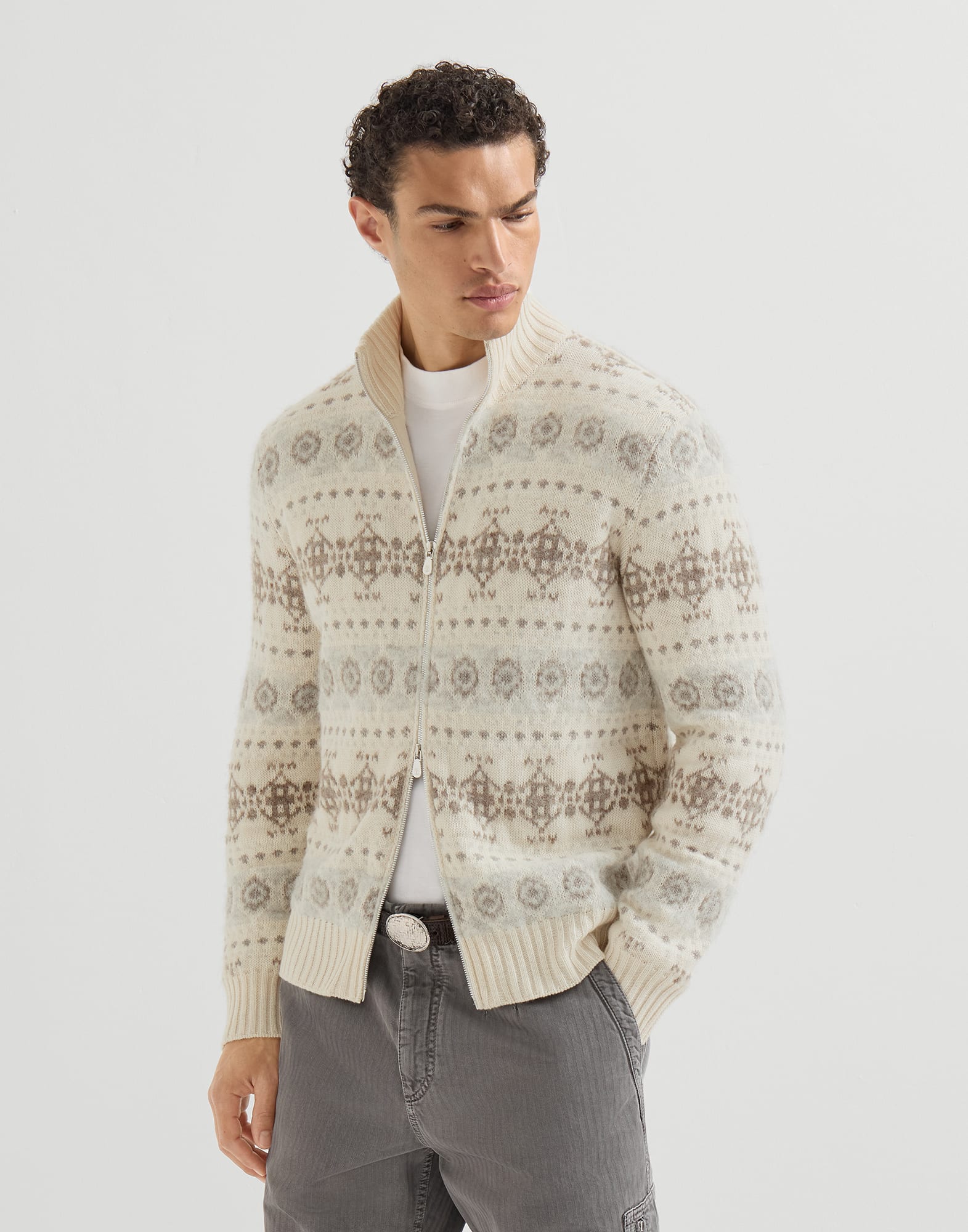 Zip-front Cardigan - Front view - View Full Screen