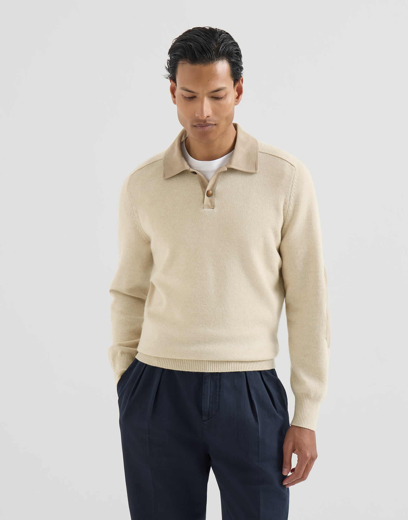 Polo-Style Sweater - Front view - View Full Screen