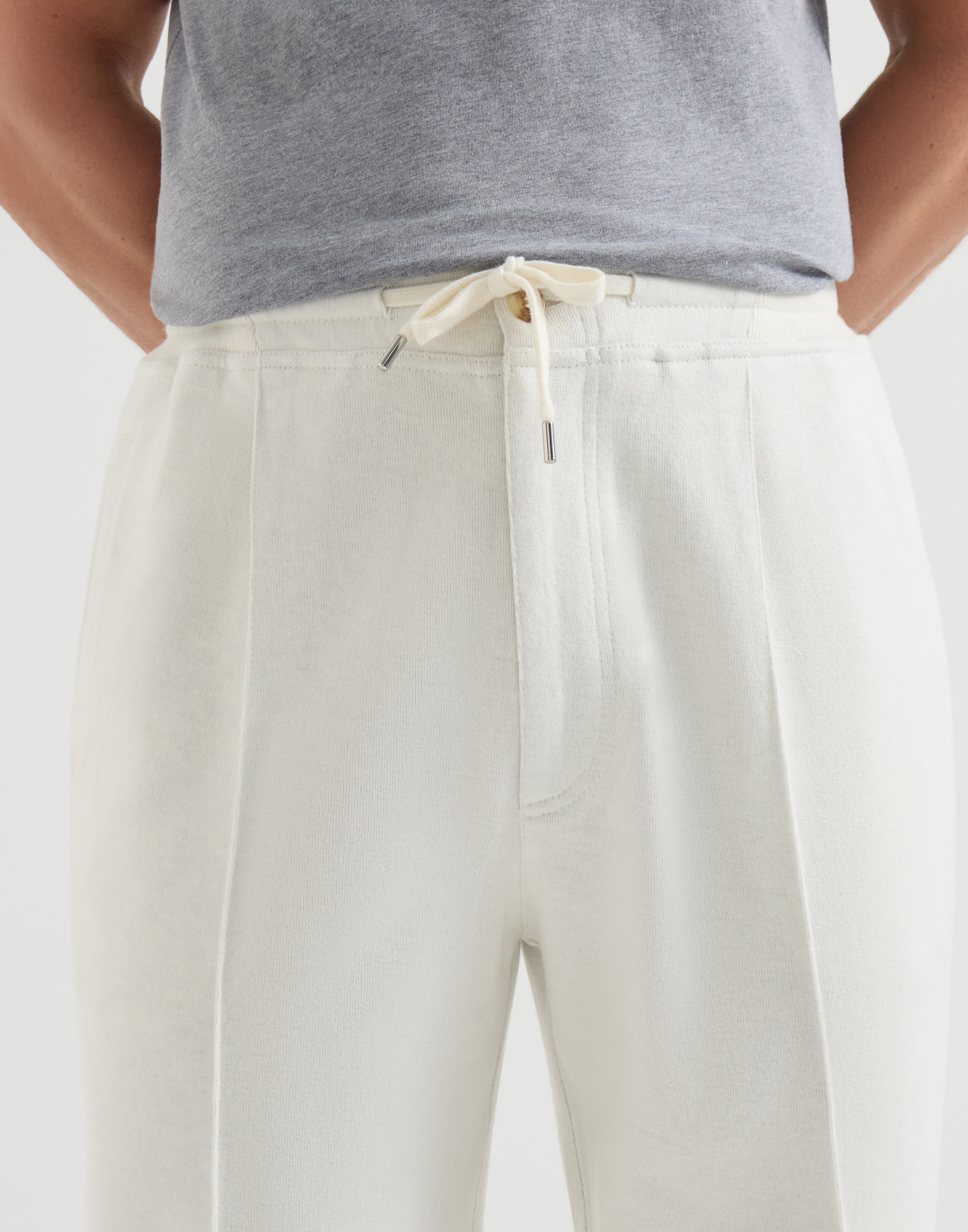 Double cloth trousers for Man in Off-White | Brunello Cucinelli