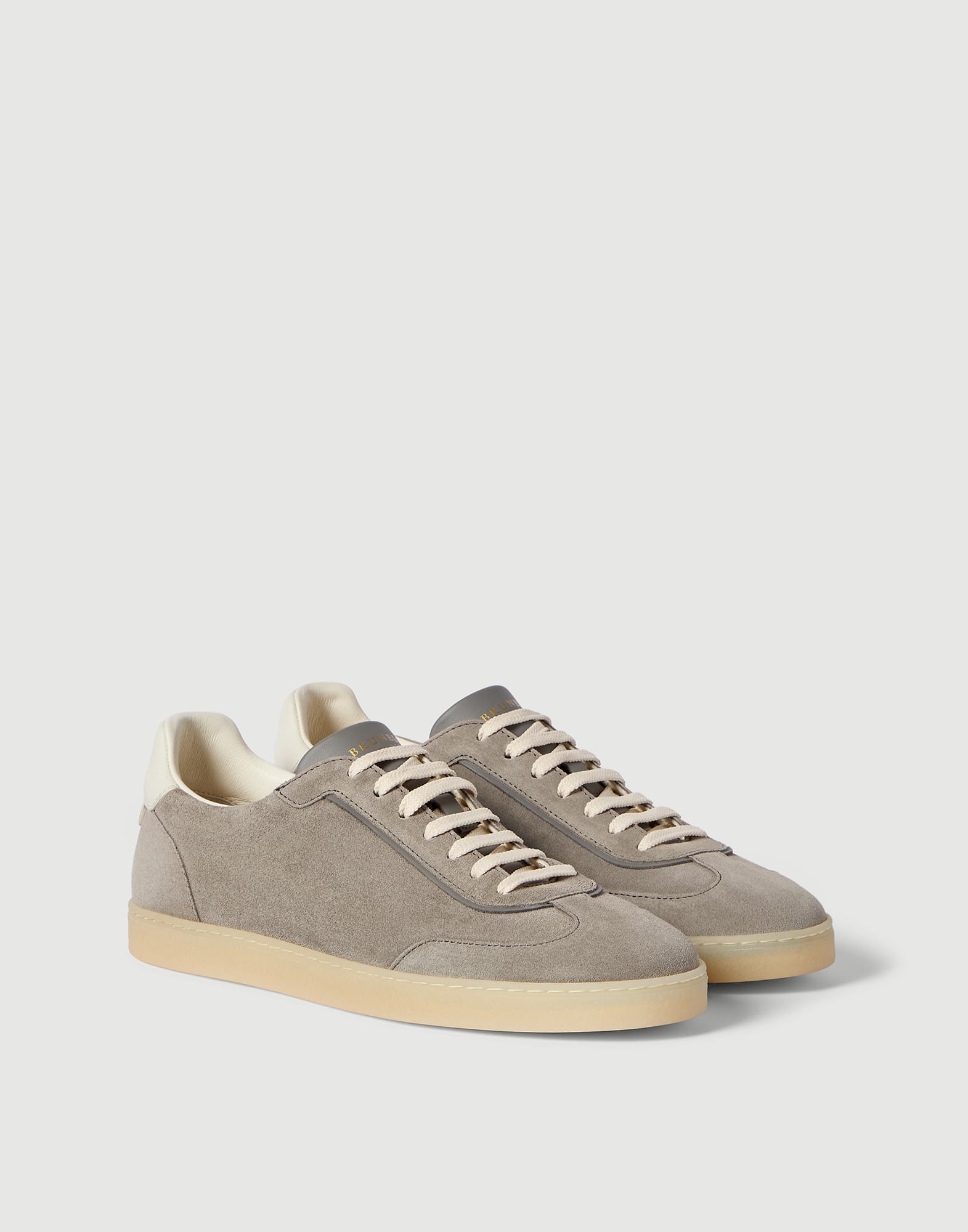 メンズ 向け ライトグレー スエードスニーカー | Brunello Cucinelli