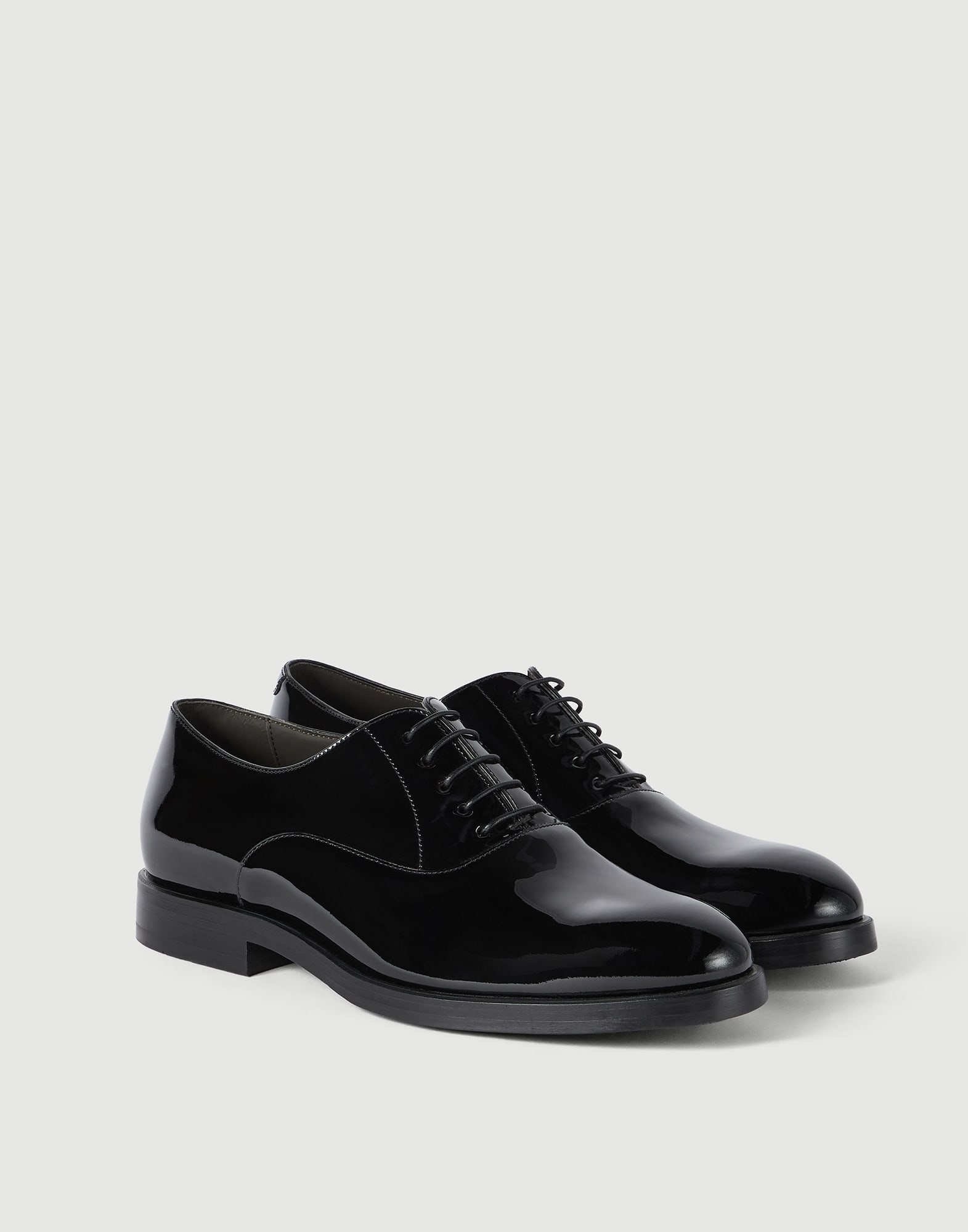 Patent calfskin Oxfords Black Man - Brunello Cucinelli