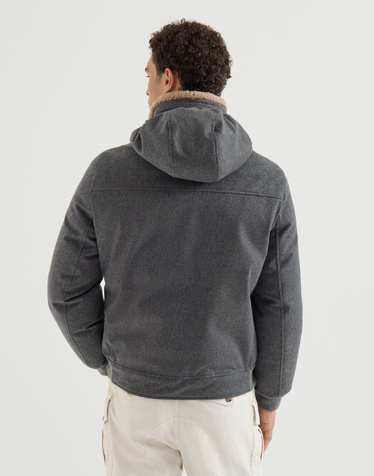 BRUNELLO CUCINELLI ダークグレー ピーコート Down jacket with hood for Man in Dark Grey | Brunello Cucinelli