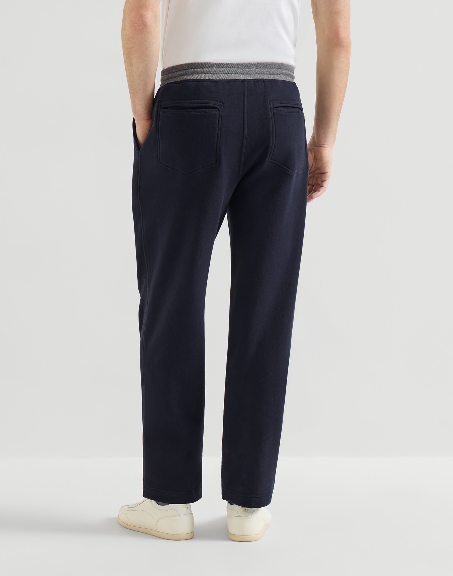Trousers with embroidery for Man in Off-White | Brunello Cucinelli