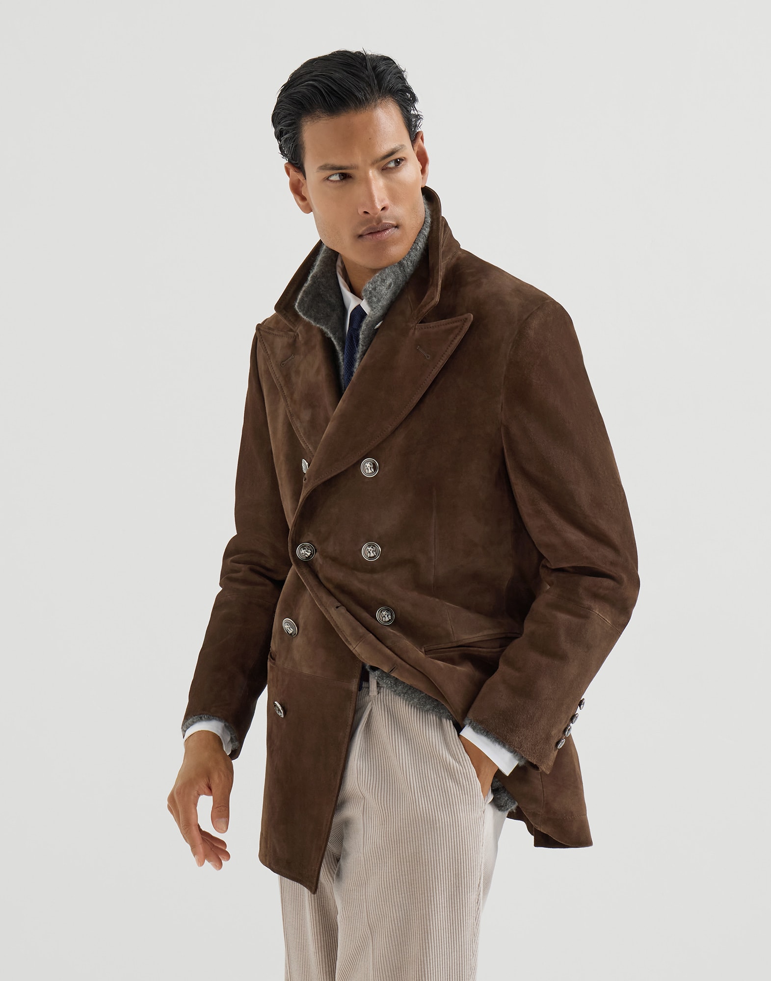 Suede outerwear Brown Man - Brunello Cucinelli