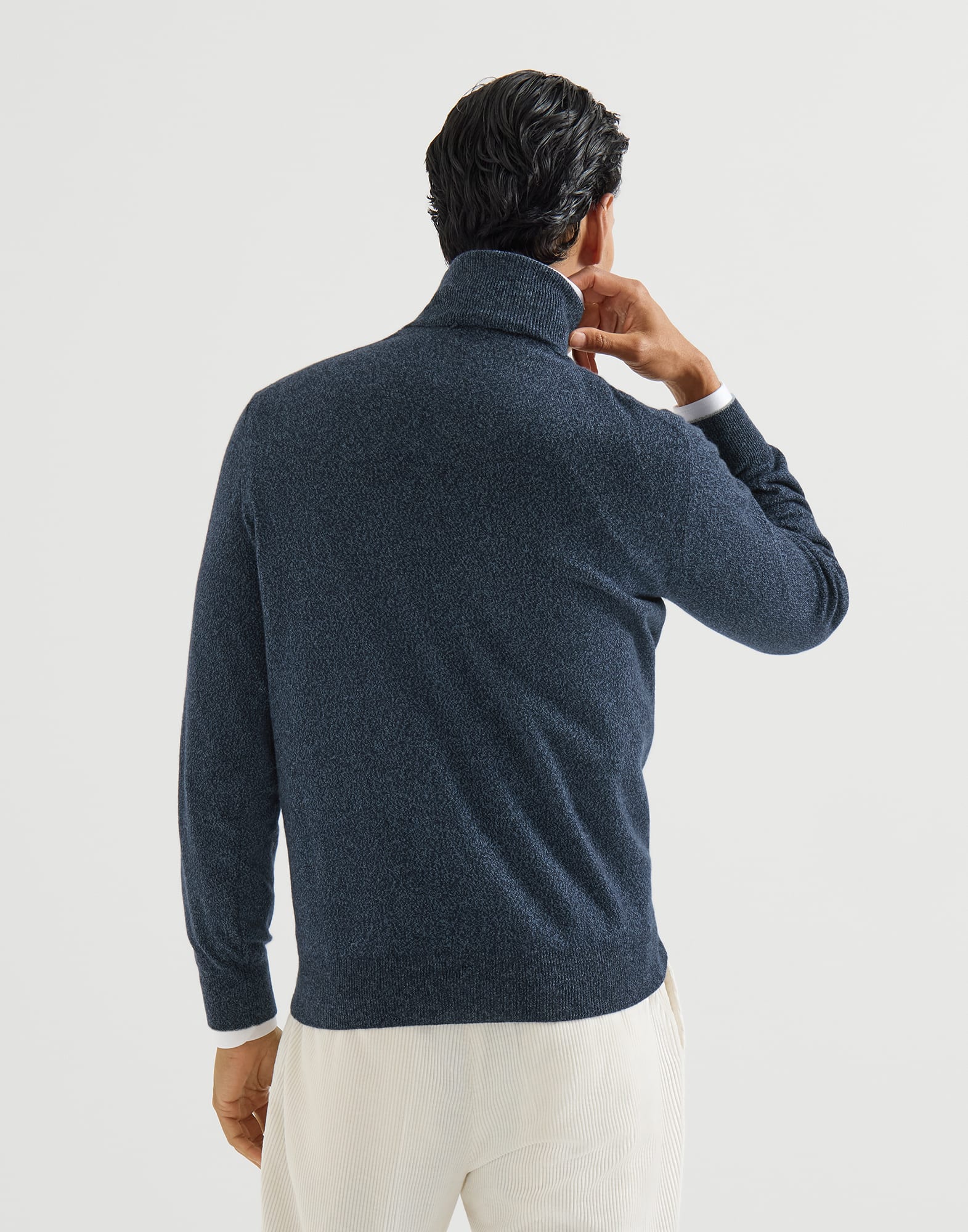Cashmere turtleneck sweater for Man in Dark Grey | Brunello Cucinelli