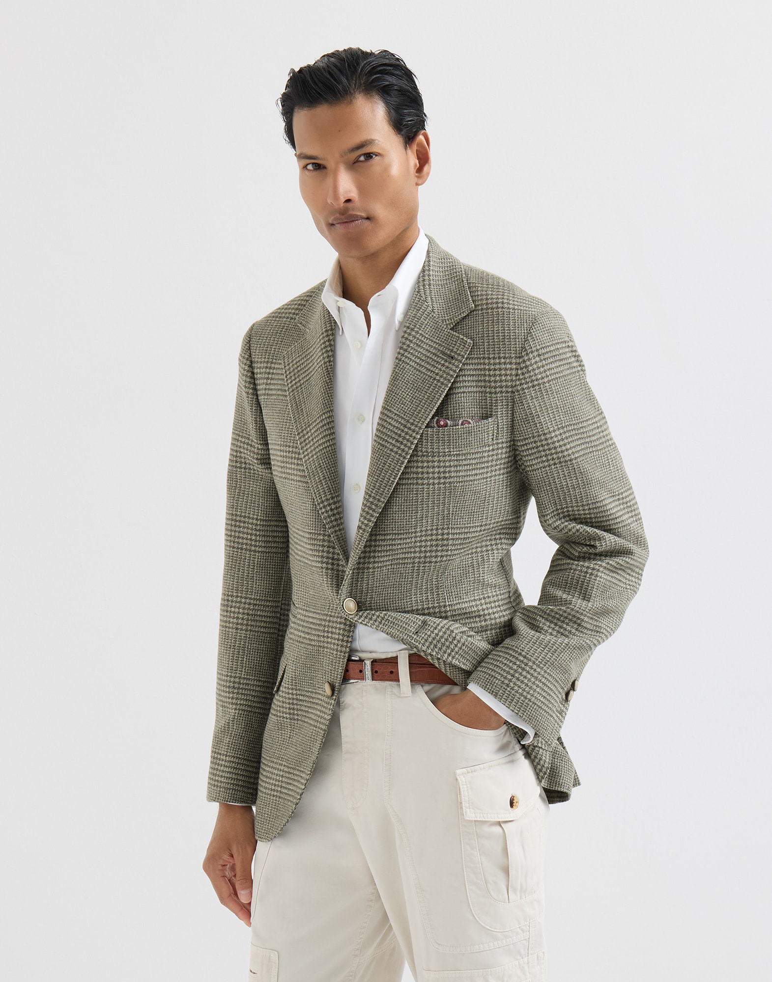 Prince of Wales flannel blazer Military Man - Brunello Cucinelli