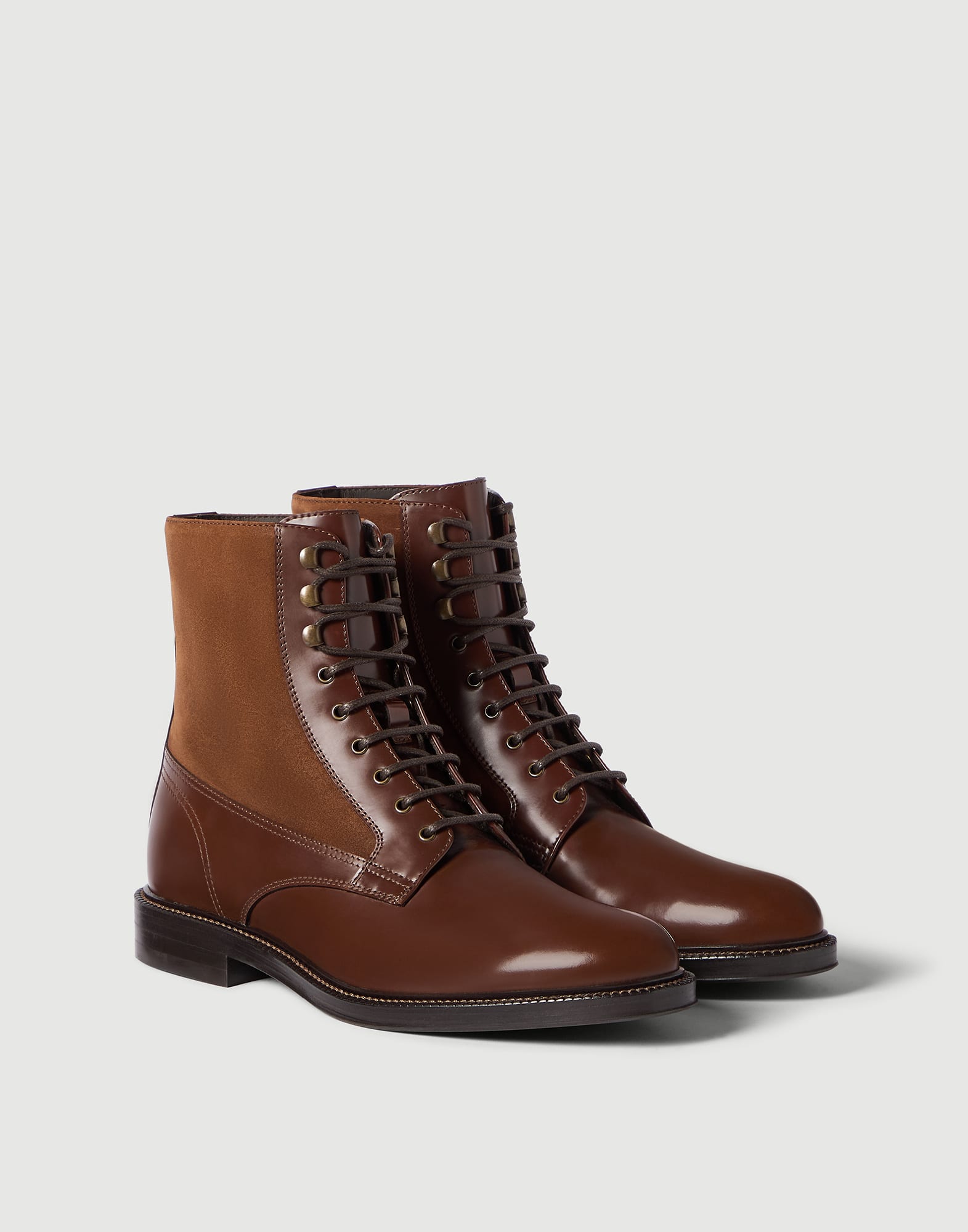 Calfskin and suede boots Leather Man - Brunello Cucinelli