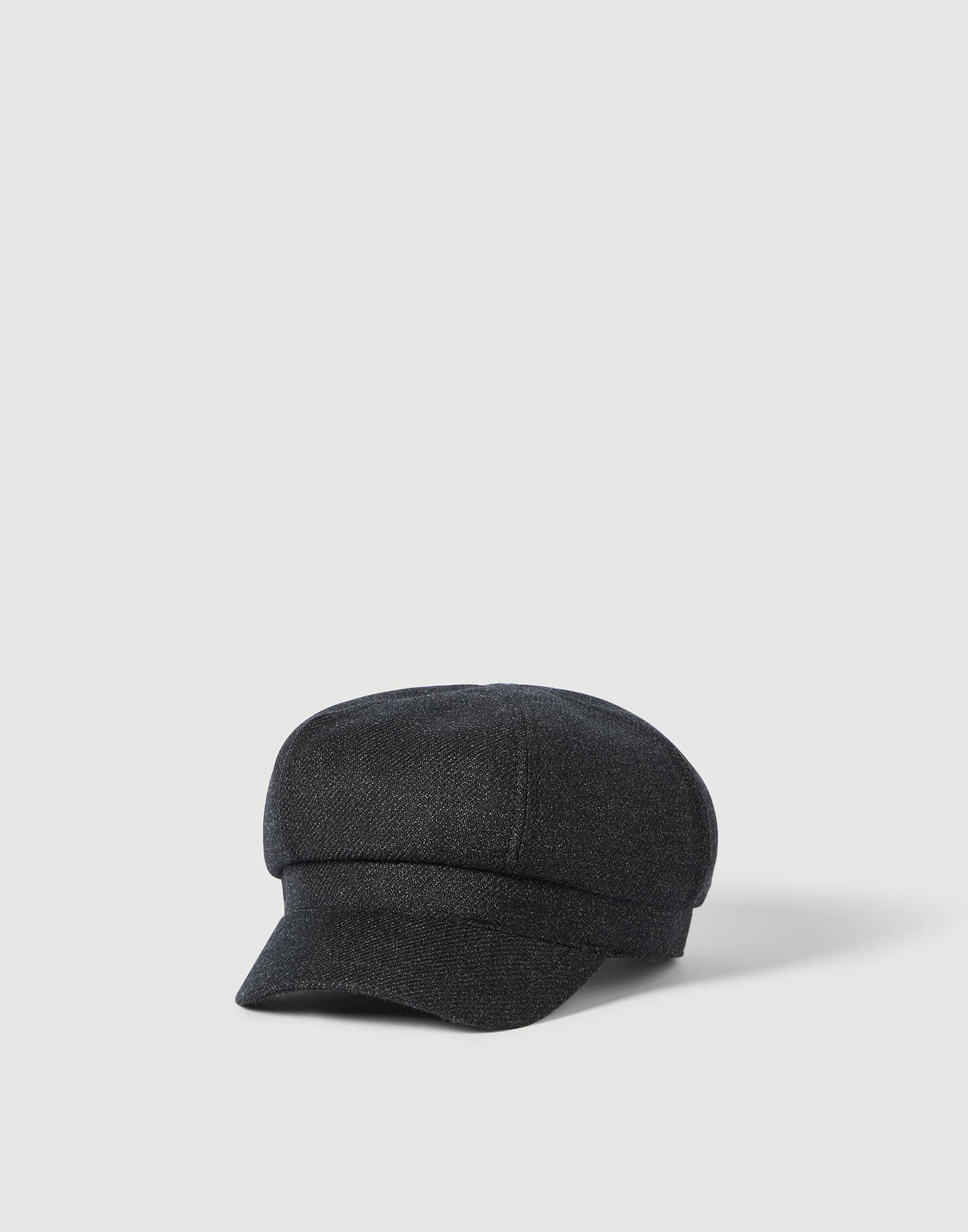 Mouliné twill newsboy cap for Man in Anthracite | Brunello Cucinelli