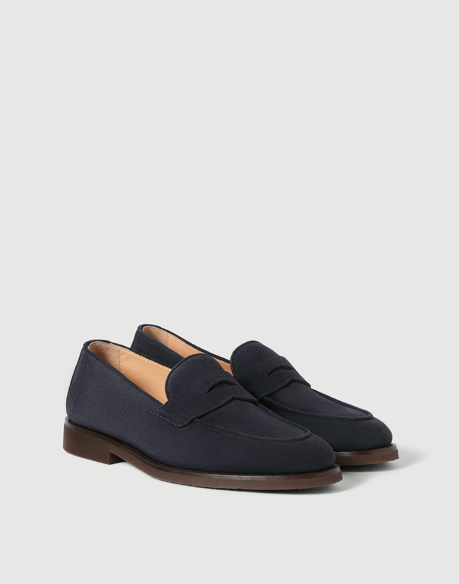 Brunello Cucinelli ブルネロクチネリスエード ペニーローファー メンズ 向け モカ スエード ペニーローファー | Brunello Cucinelli