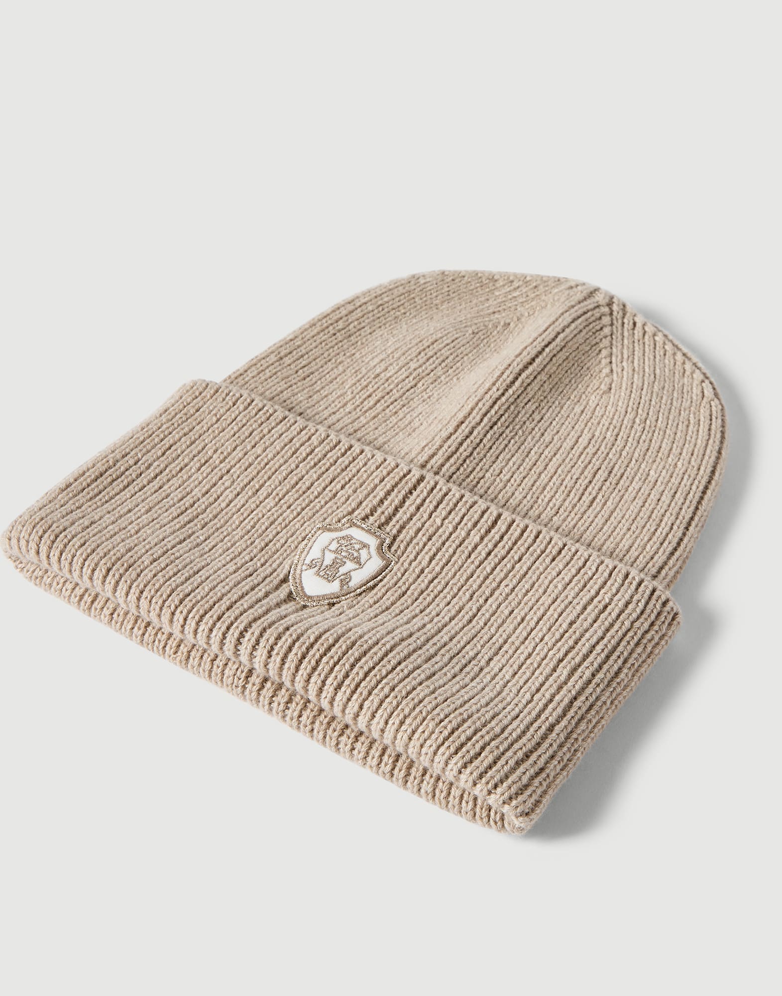 レディース 向け サンド ロゴ付き カシミヤ ニットキャップ | Brunello