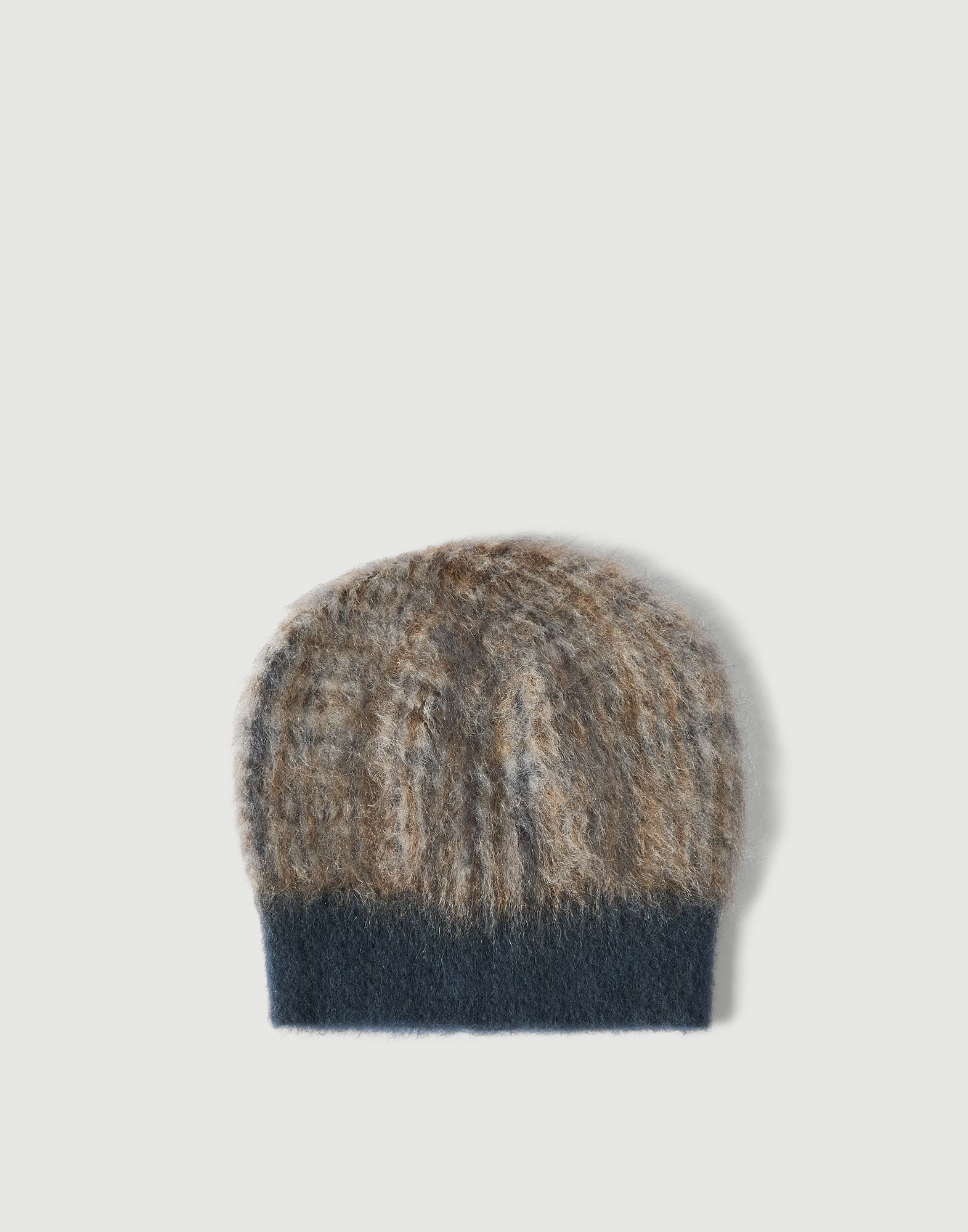 Double-Strickm&uuml;tze in Prince-of-Wales-Karo Dunkelgrau Damen - Brunello Cucinelli
