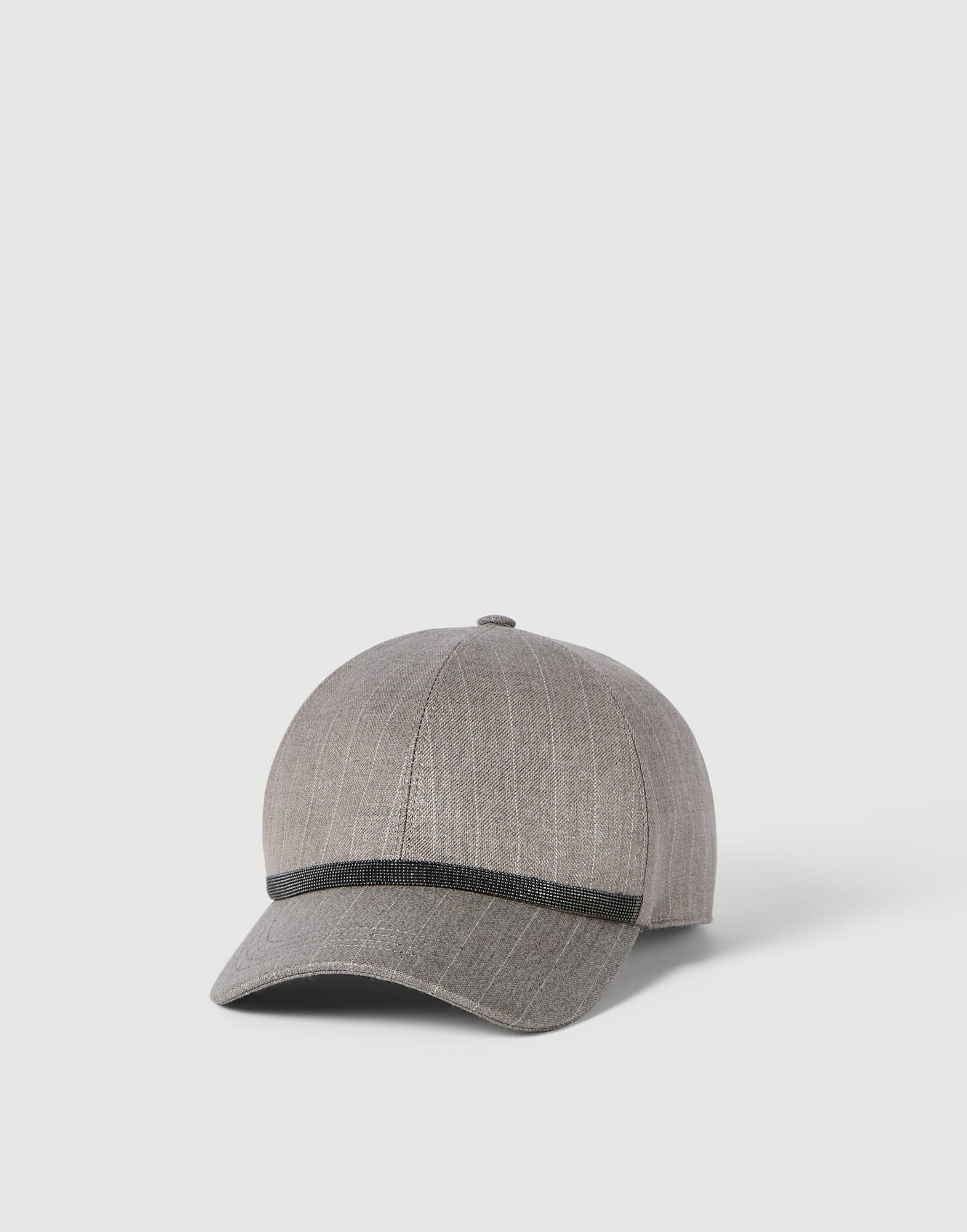 Gorra de b&eacute;isbol Sparkling Pinstripe Plata Mujer - Brunello Cucinelli