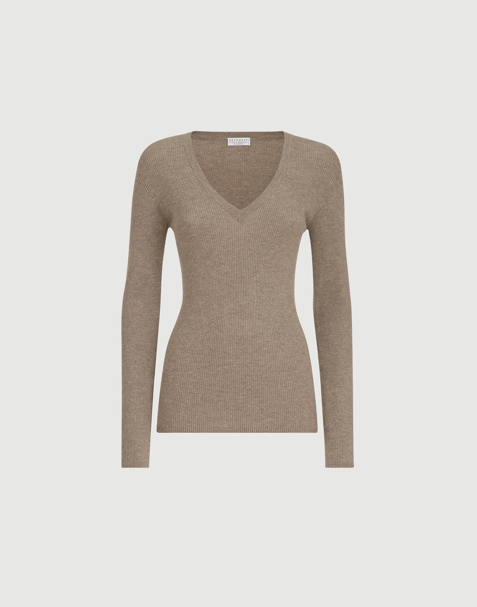 Sparkling cashmere ribbed sweater for Woman in Rope | Brunello