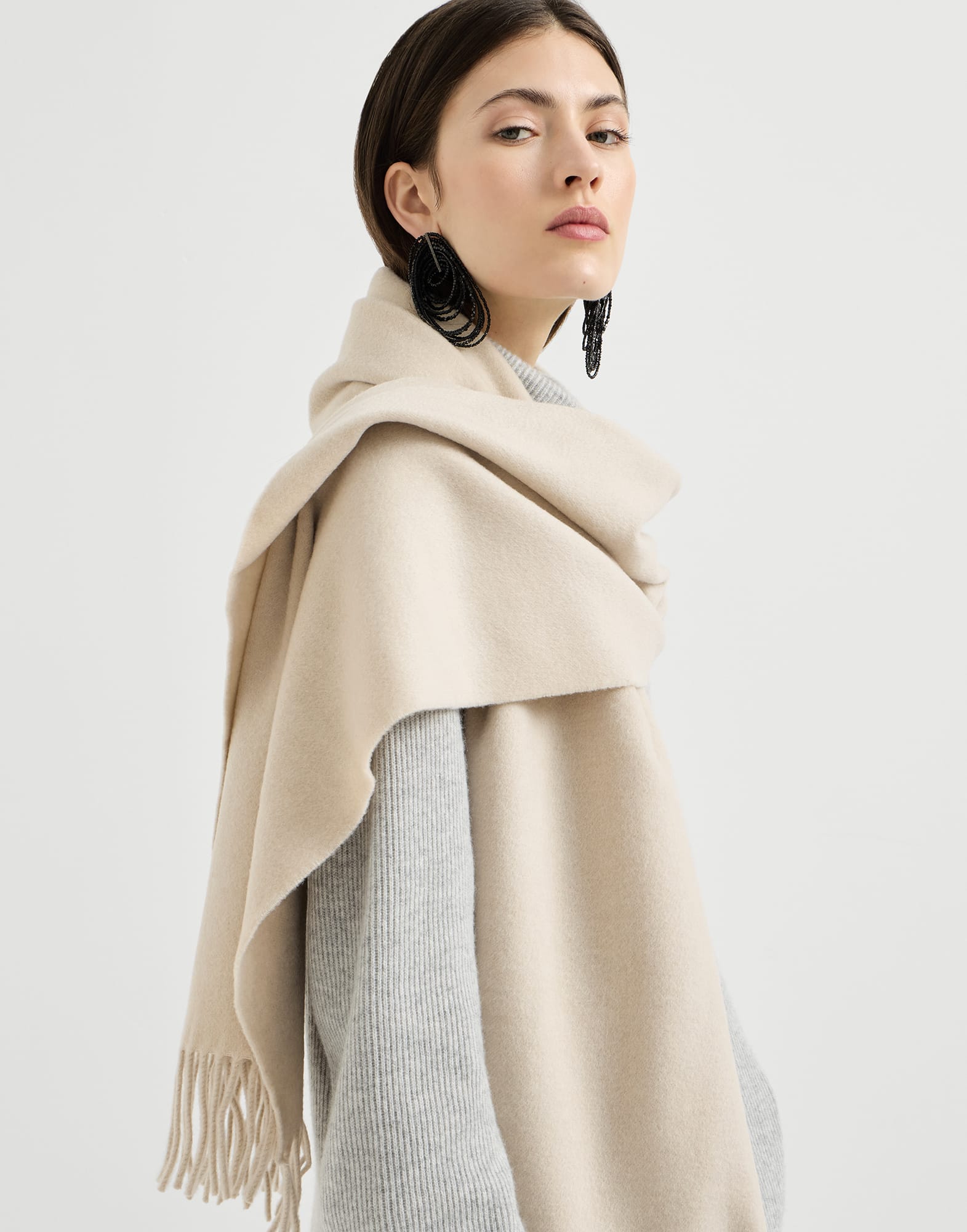 美品】ブルネロクチネリ カシミアストール ベージュ カシミヤストール