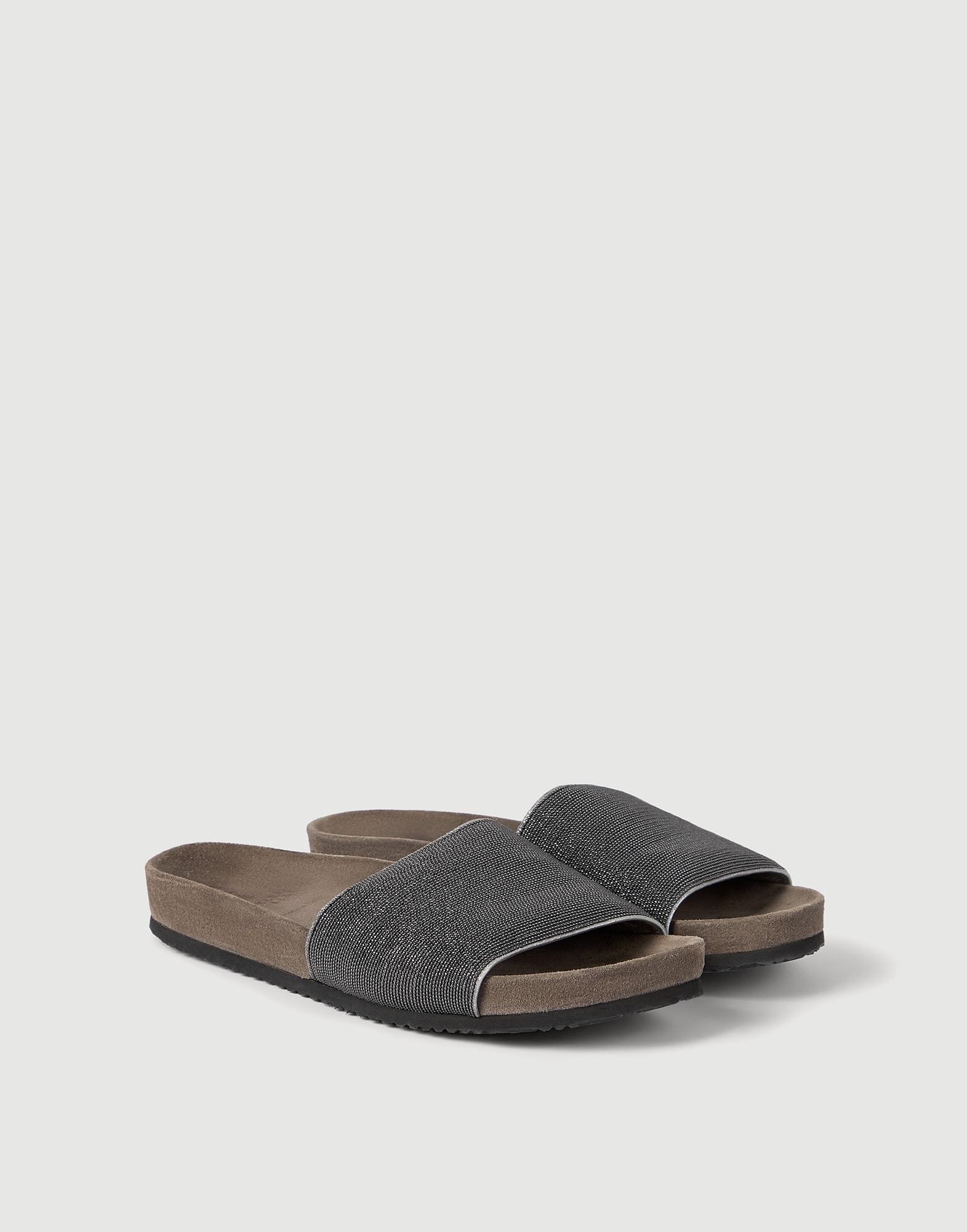 Suede slides Silver Woman - Brunello Cucinelli