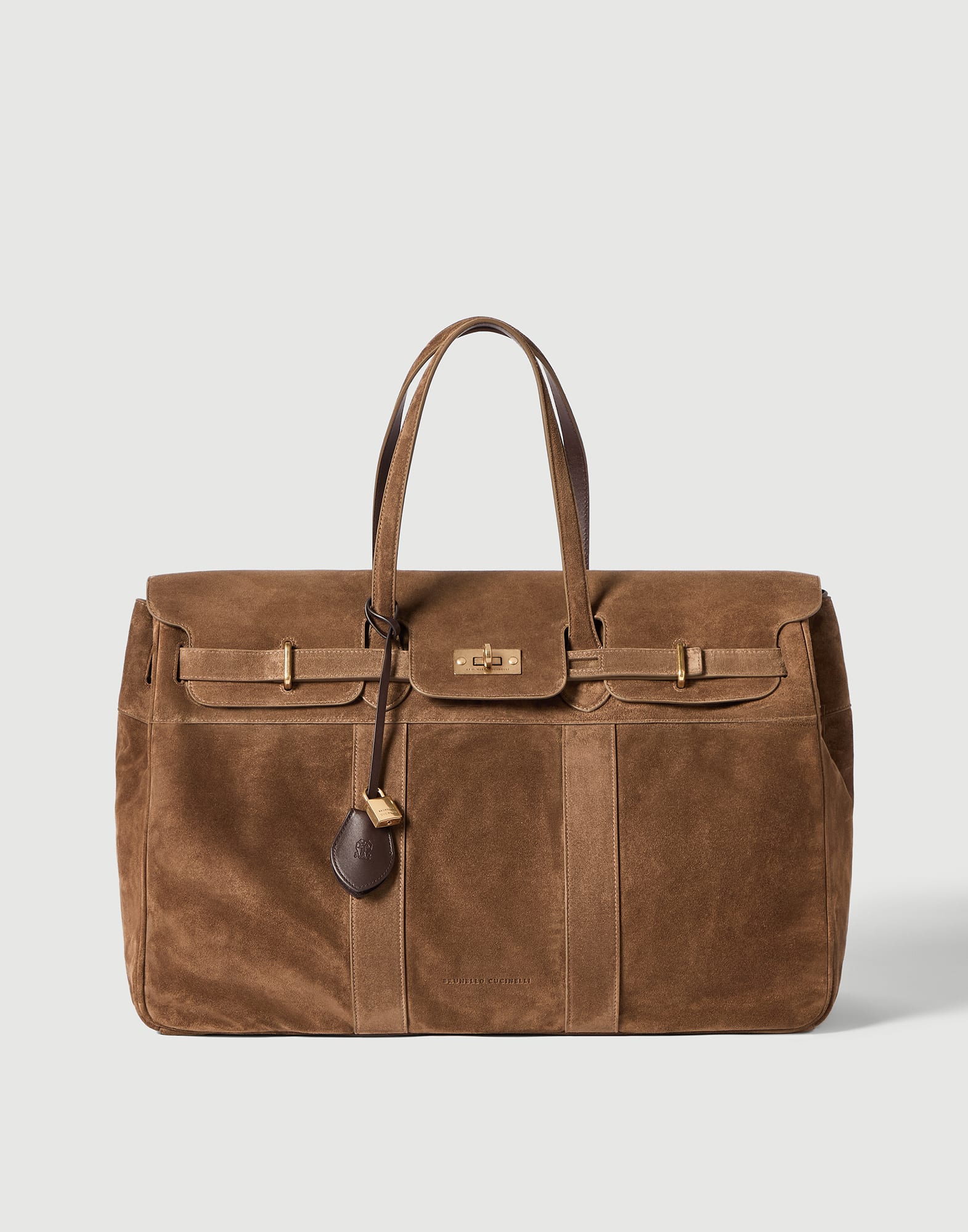 フ*)様 Brunello Cucinelli スウィングトップ 50 Explorer travel bag in suede for Woman in Caramel | Brunello Cucinelli