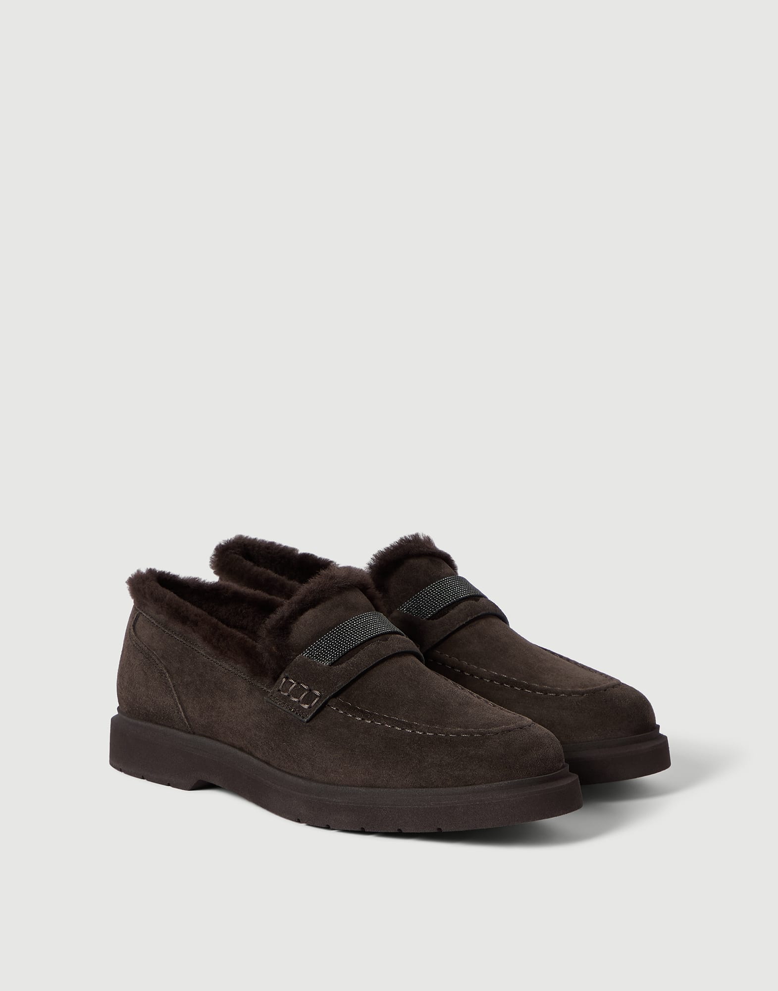 Suede Penny loafer Pepper Woman - Brunello Cucinelli