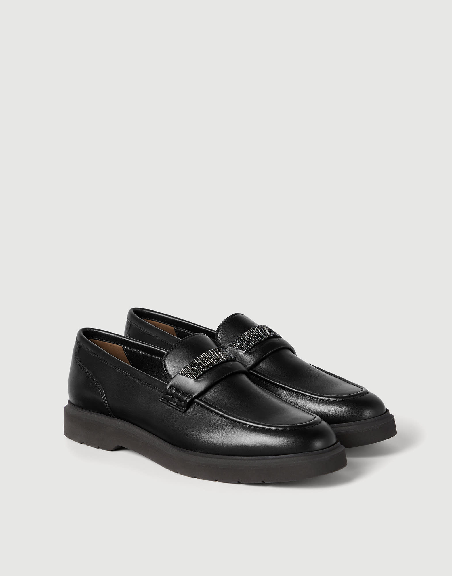 Nappa leather penny loafers Black Woman - Brunello Cucinelli